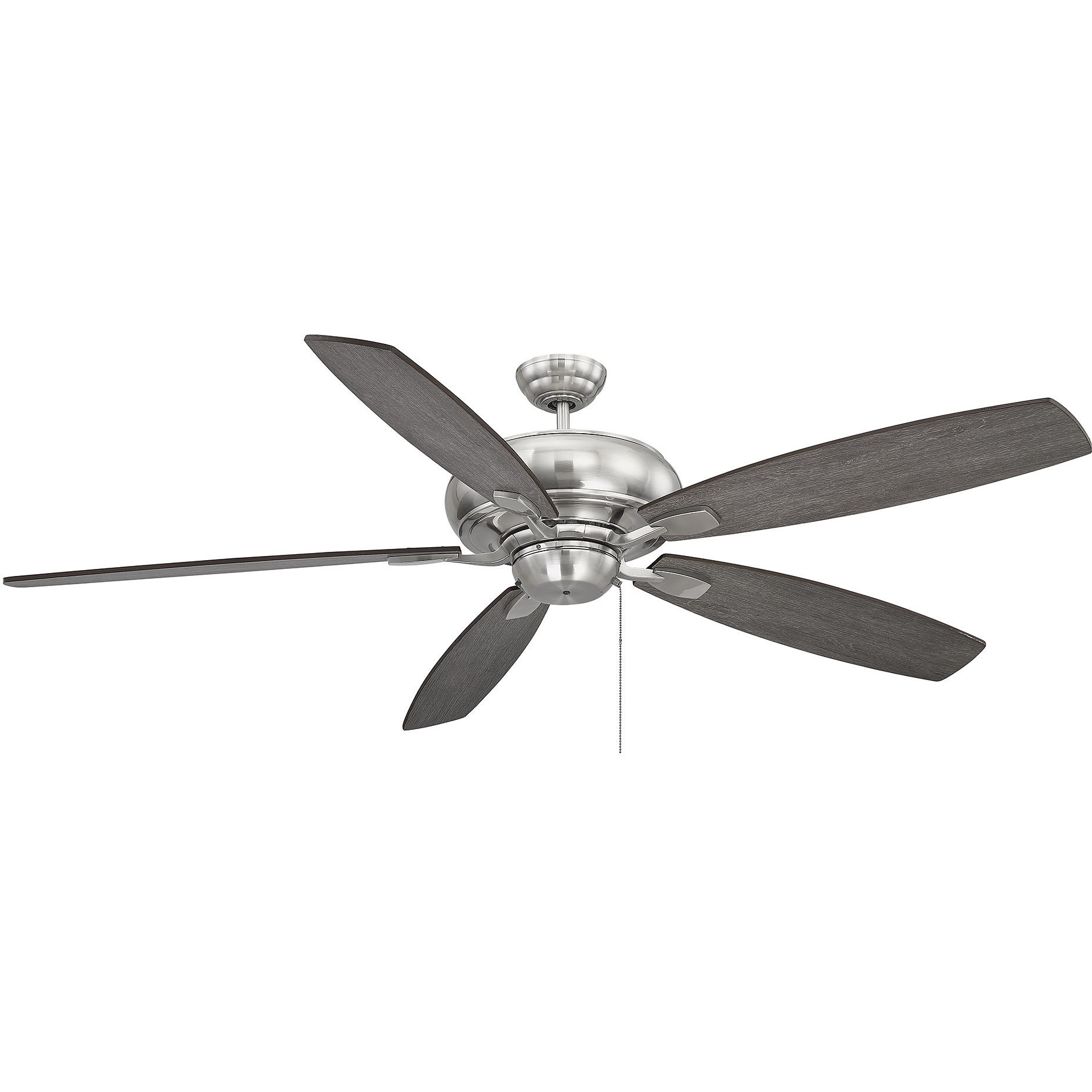 Wind Star 68 inch Brushed Pewter with Chestnut and Grey Wood Blades Ceiling Fan