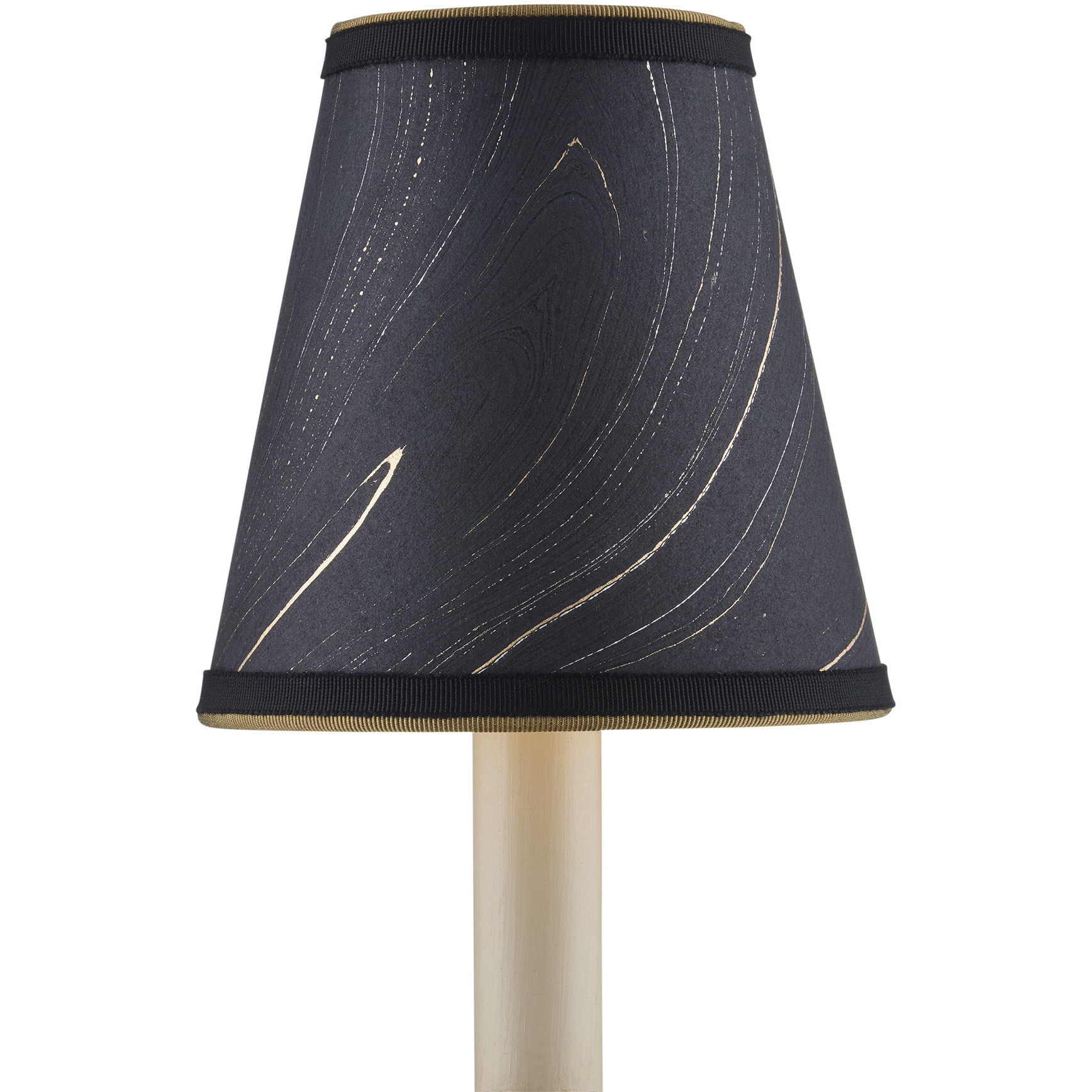 Marble Paper Black and Gold and Silver 5 inch Tapered Chandelier Shade