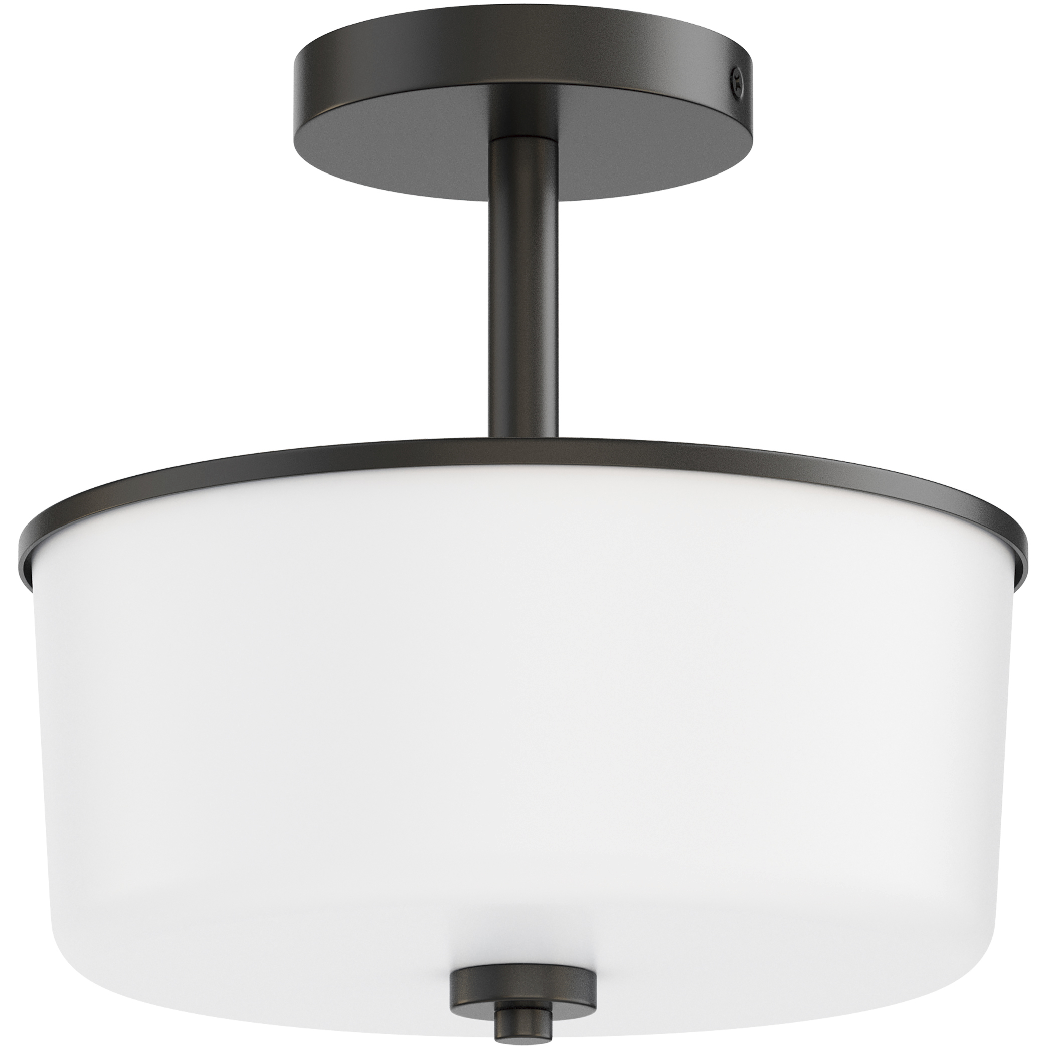 Fuller 2 Light 10.75 inch Black Flush Mount Ceiling Light in White