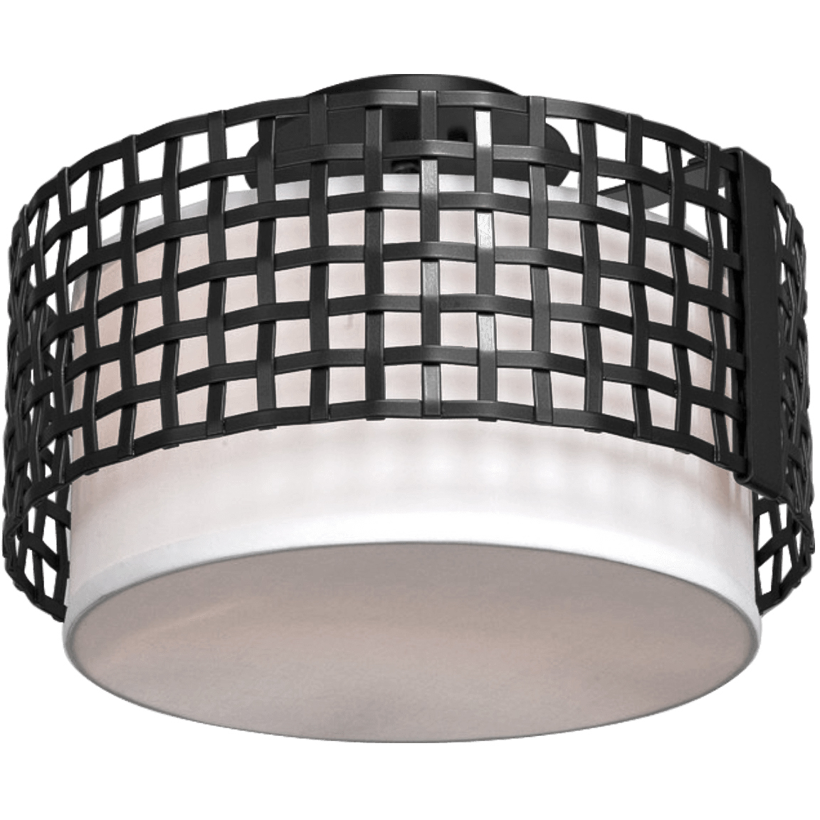 Tweed 2 Light Graphite Semi Flush Ceiling Light