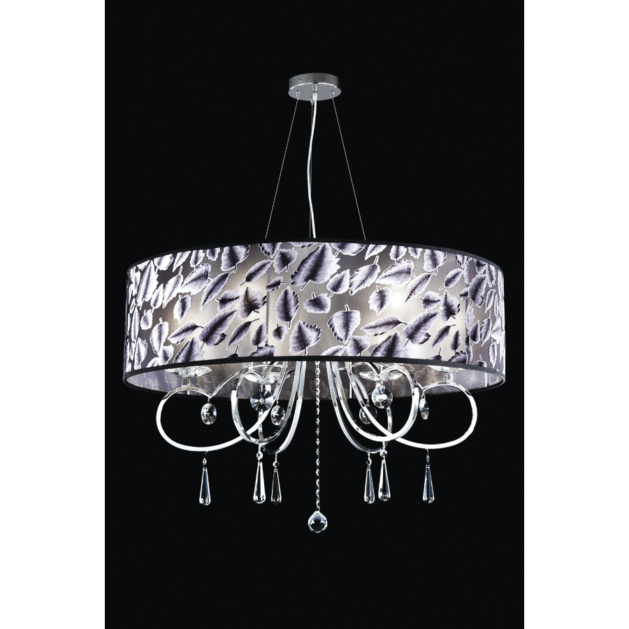 Contemporary 6 Light 31 inch Silver Chandelier Ceiling Light