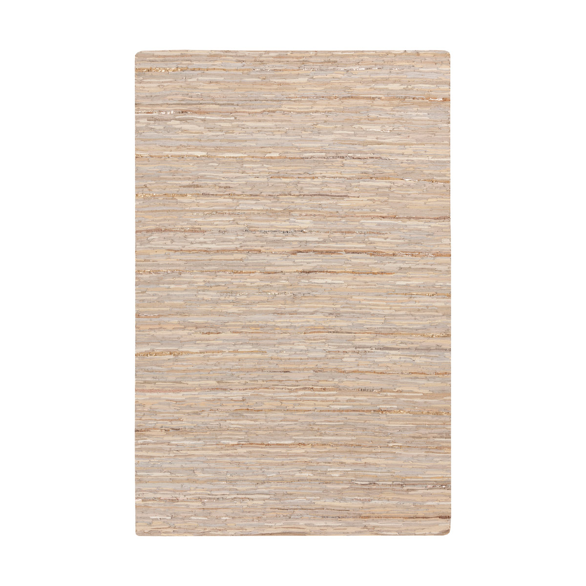 Phoebe 36 X 24 inch Cream/Khaki/Pale Blue/Metallic - Silver Rugs, Leather