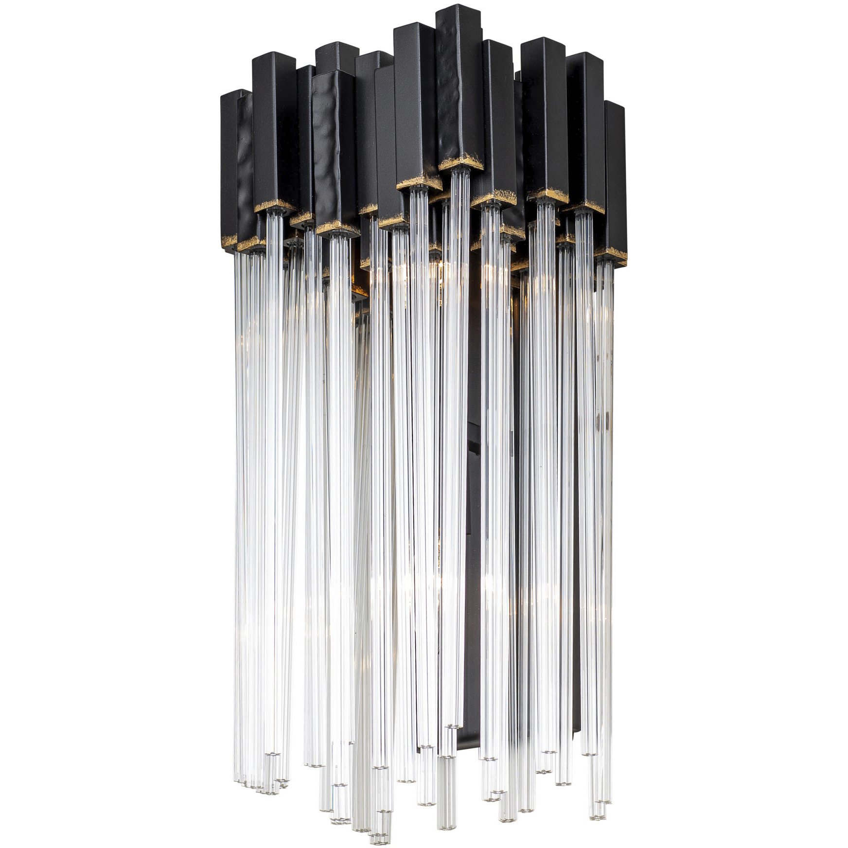 Matrix 2 Light 8 inch Matte Black and French Gold Wall Sconce Wall Light in Matte Black/French Gold