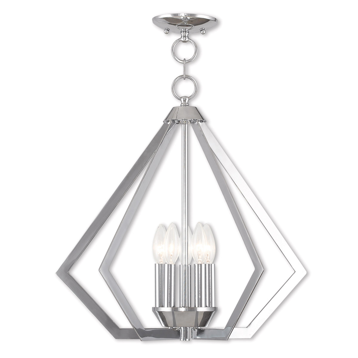 Prism 5 Light 20 inch Polished Chrome Chandelier Ceiling Light
