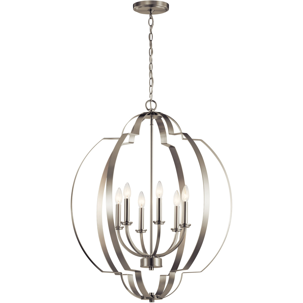 Voleta 6 Light 27.75 inch Brushed Nickel Chandelier Foyer Ceiling Light