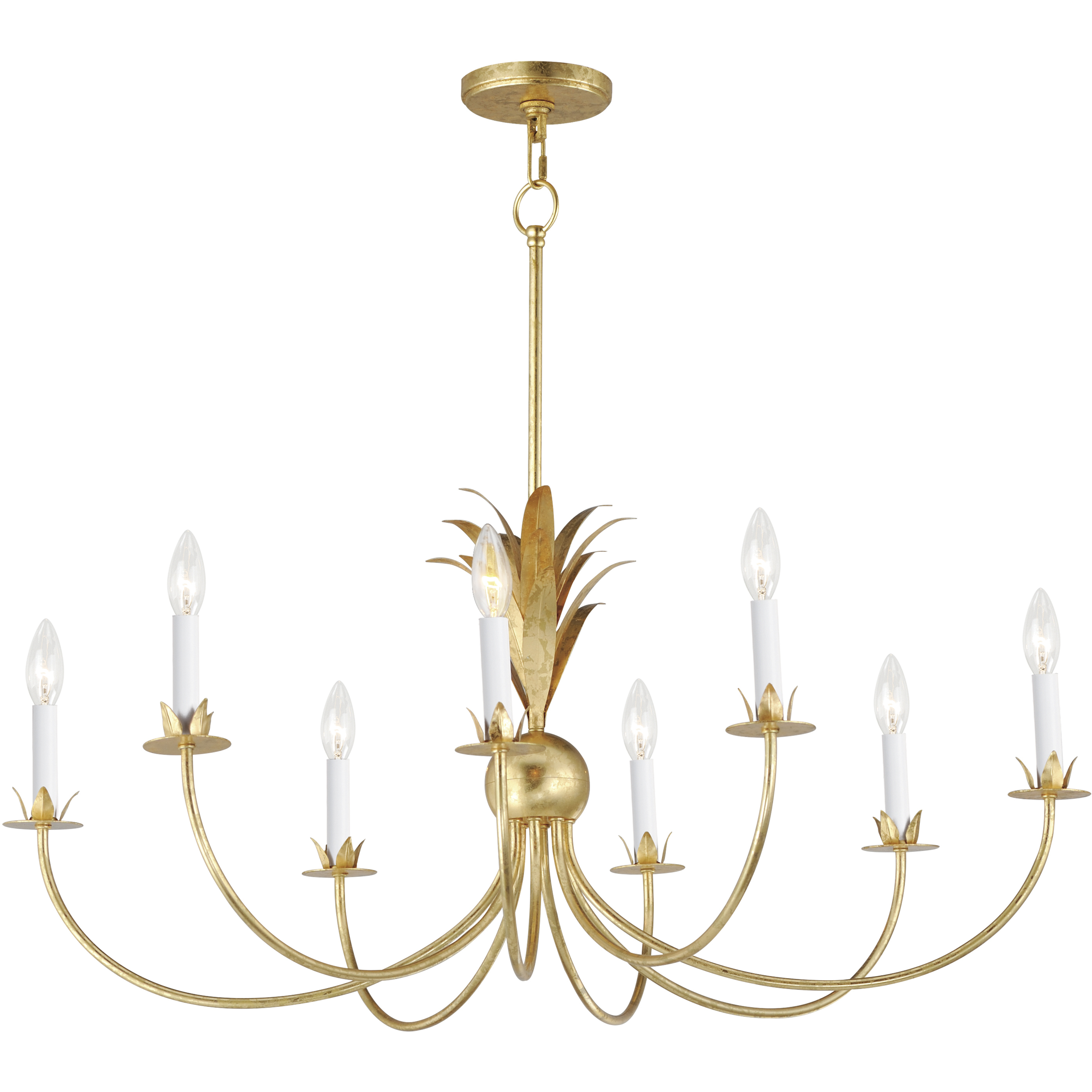 Paloma 8 Light 36 inch Gold Leaf Chandelier Ceiling Light