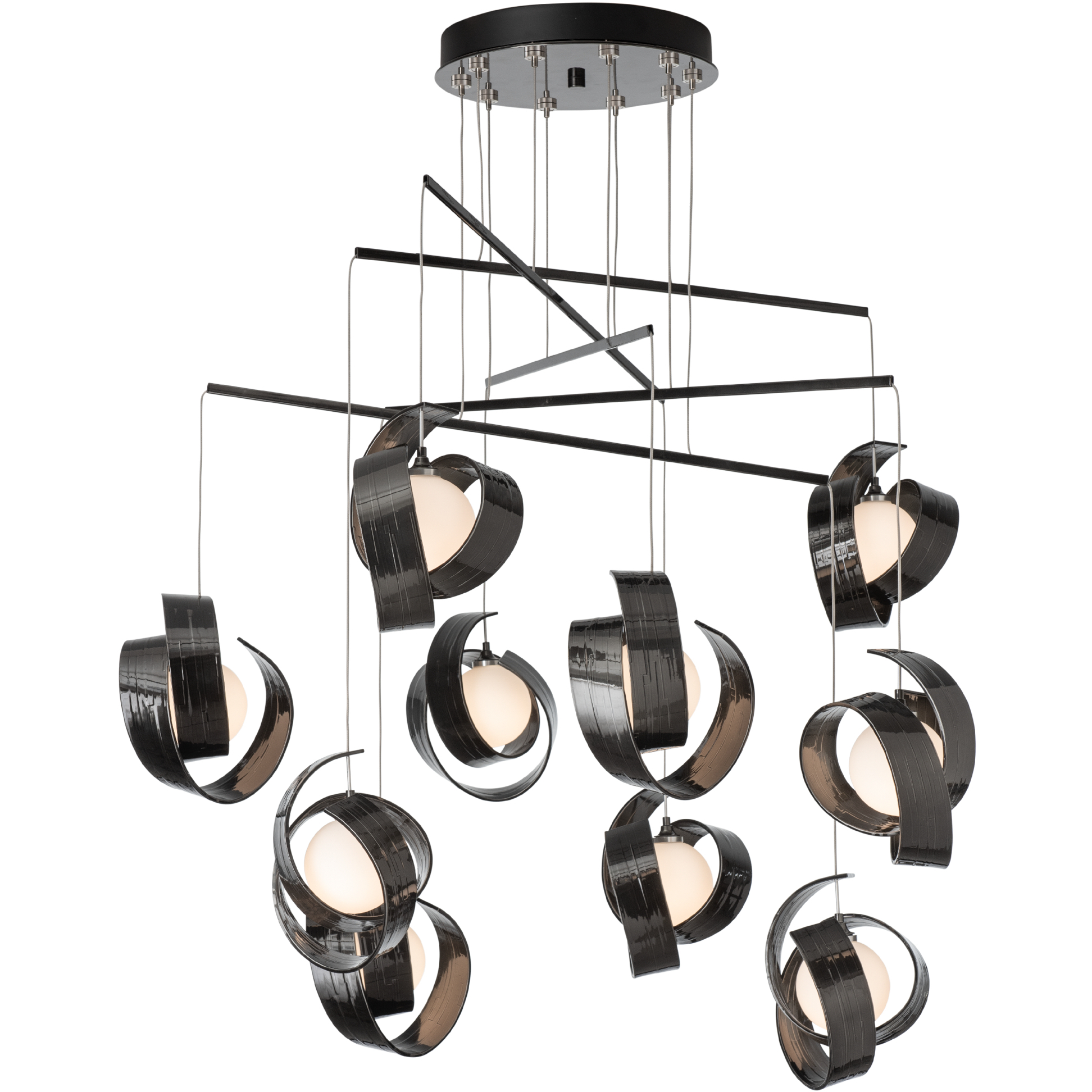 Riza 10 Light 41 inch White Mobile Pendant Ceiling Light, Long
