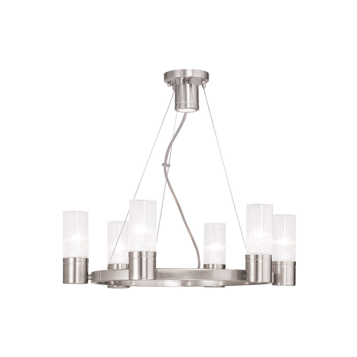 Midtown 6 Light 23 inch Brushed Nickel Chandelier Ceiling Light