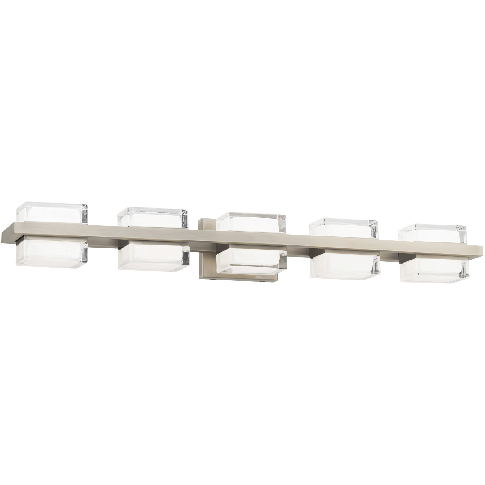 Interlok LED 36 inch Brushed Nickel Bath Vanity & Wall Light in 3500K, dweLED