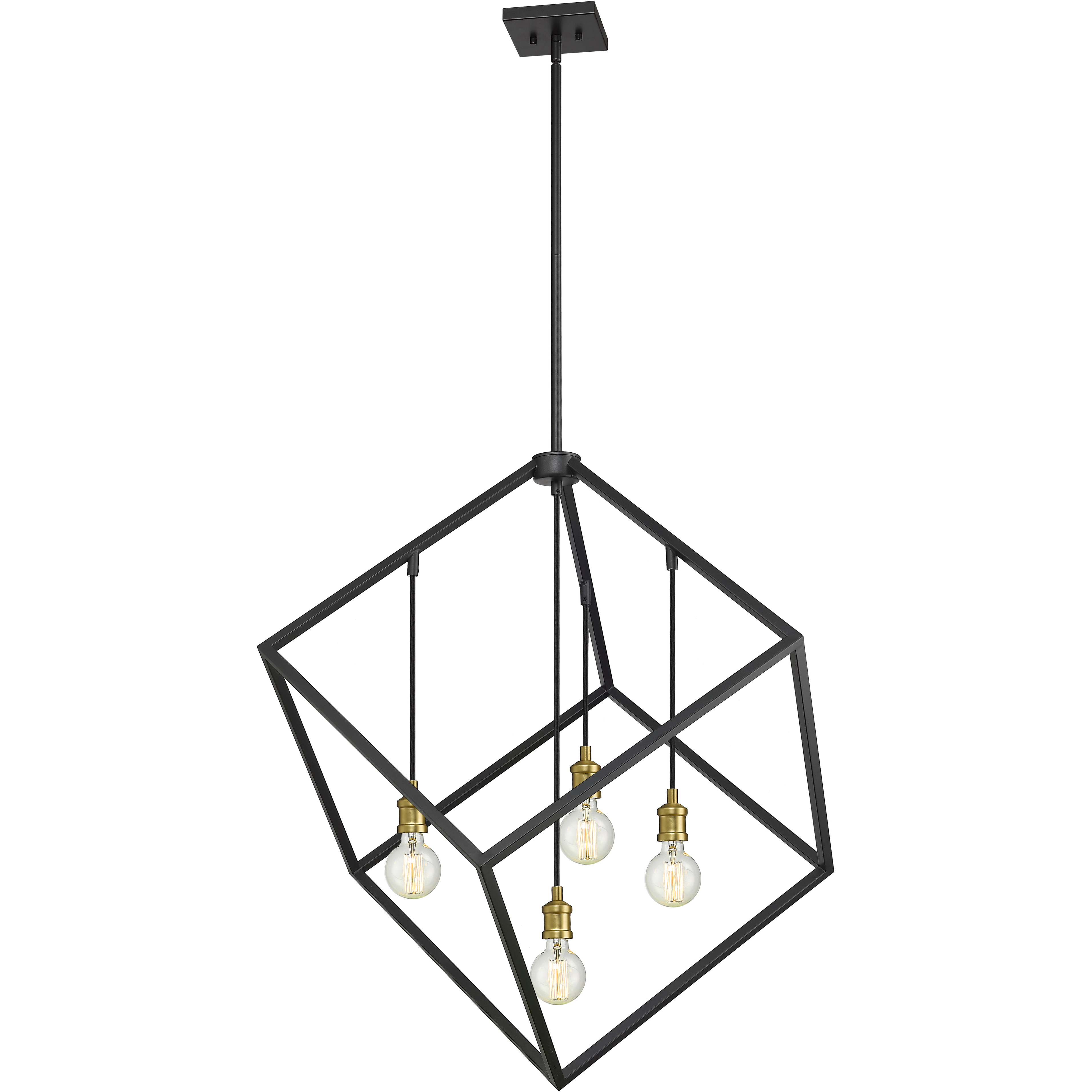 Vertical 4 Light 34 inch Bronze and Olde Brass Chandelier Ceiling Light