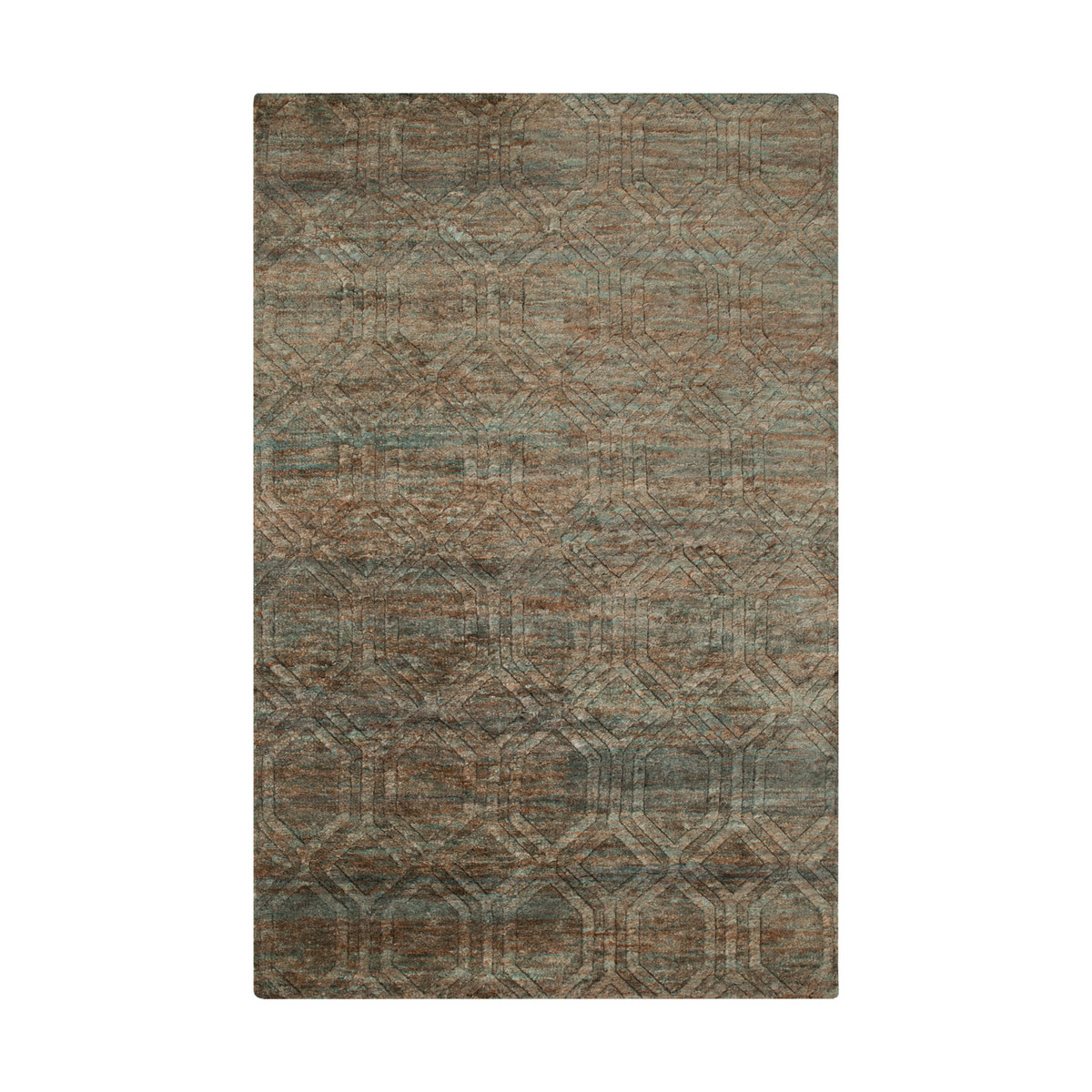 Galloway 63 X 39 inch Green and Neutral Area Rug, Jute