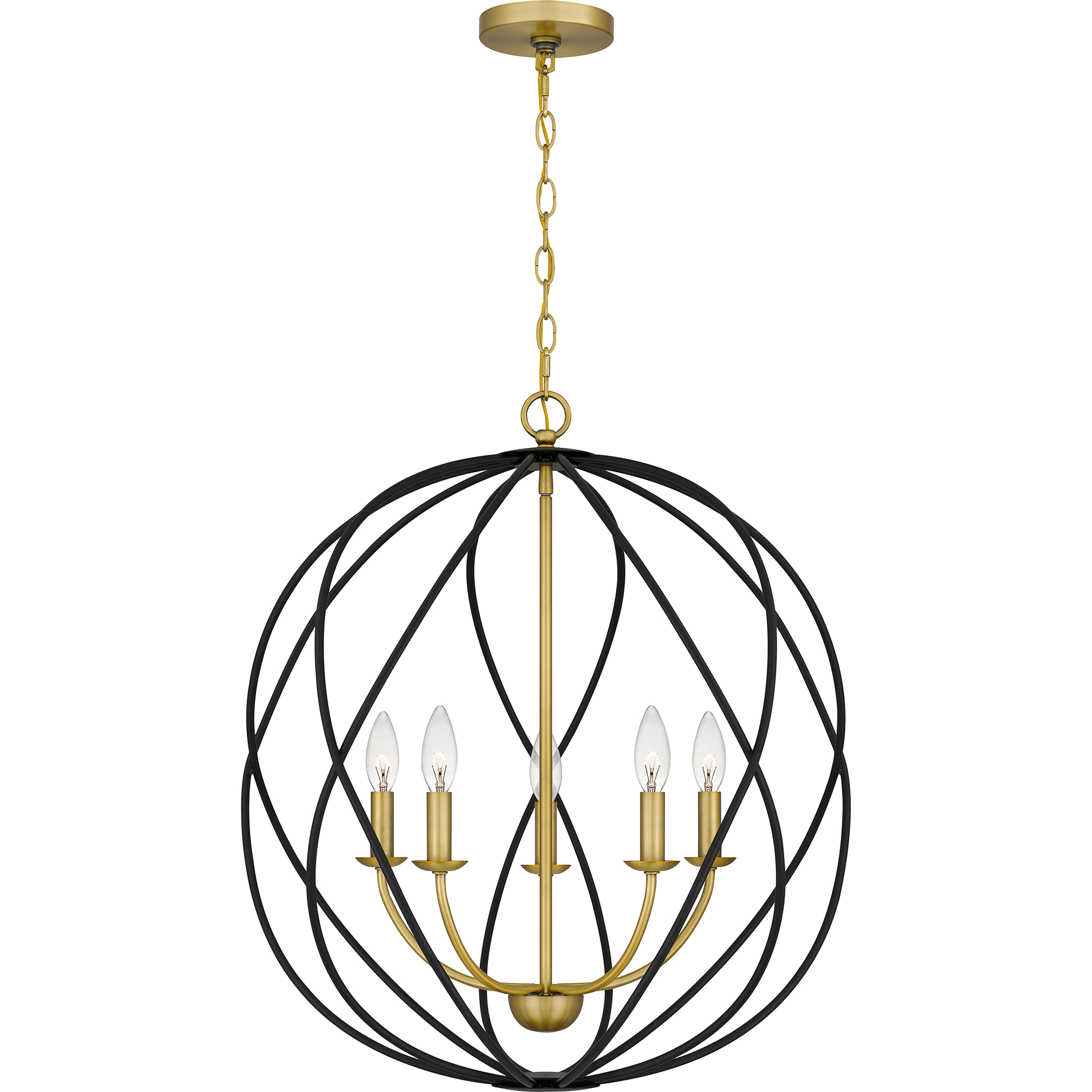 Quoizel Bryn 5 Light 24 inch Aged Brass Pendant Ceiling Light BYN2824AB - Open Box