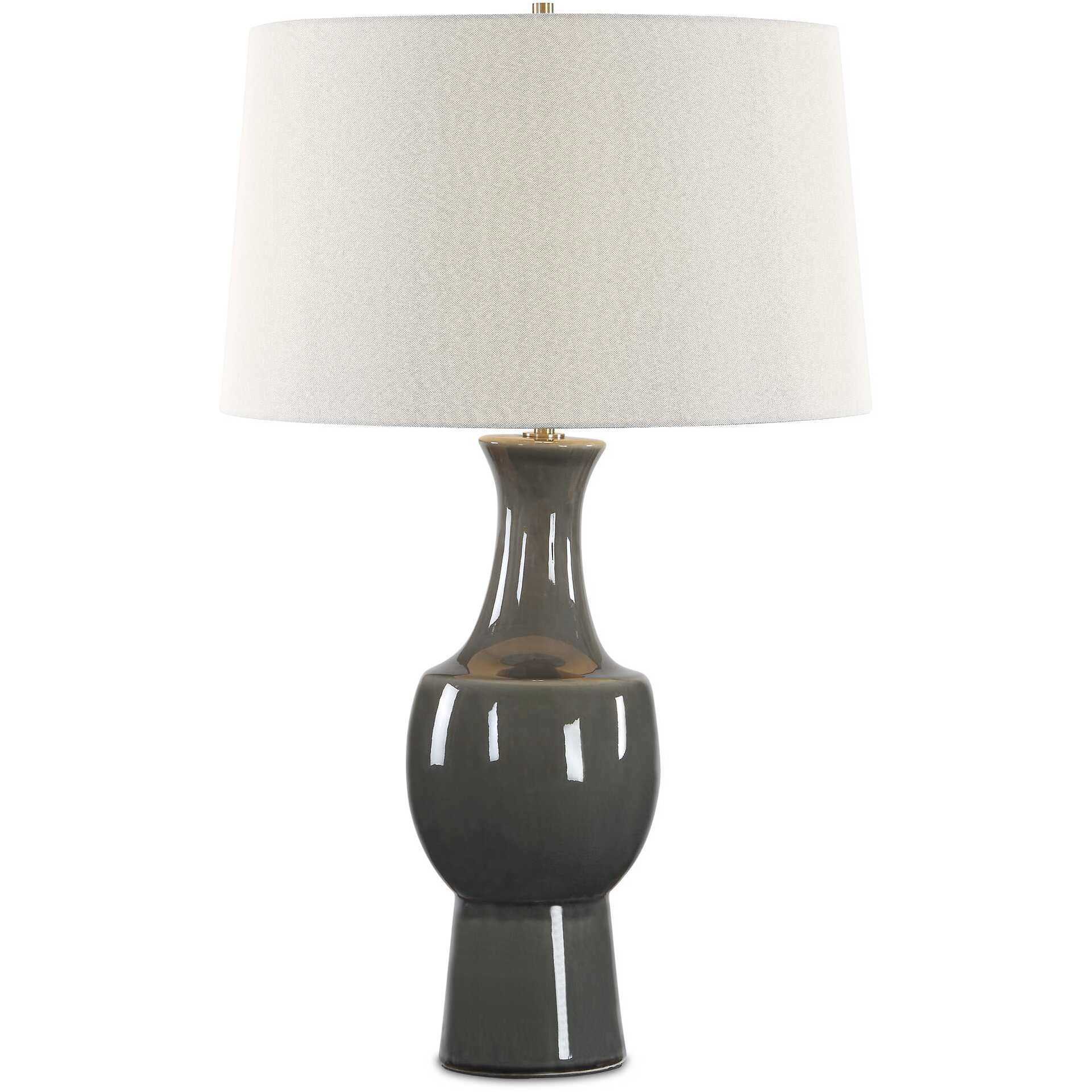 Tennille 31 inch 150 watt Warm Gray Glaze and Antique Brass Table Lamp Portable Light