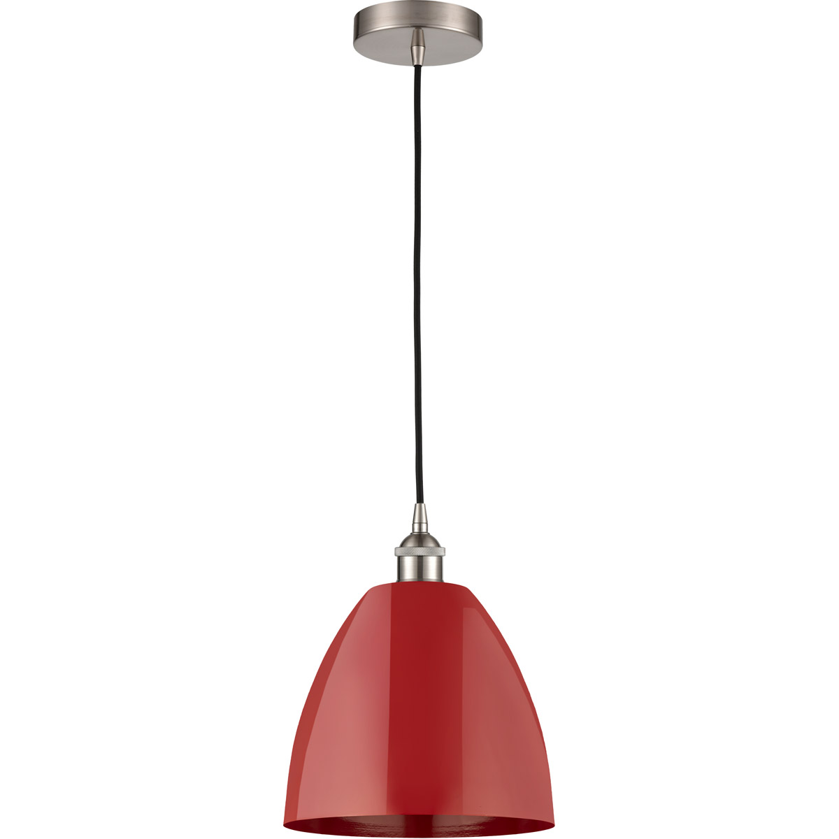 Edison Plymouth Dome 1 Light 9 inch Brushed Satin Nickel Mini Pendant Ceiling Light