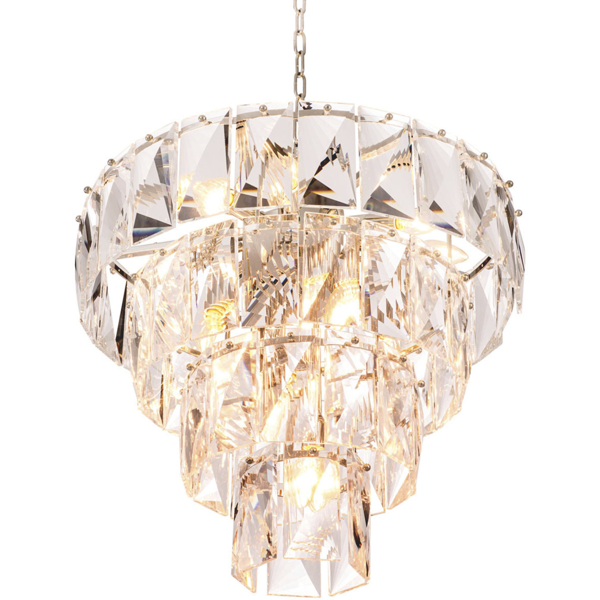 Amazone 14 Light 23.62 inch Nickel and Crystal Glass Chandelier Ceiling Light, Small