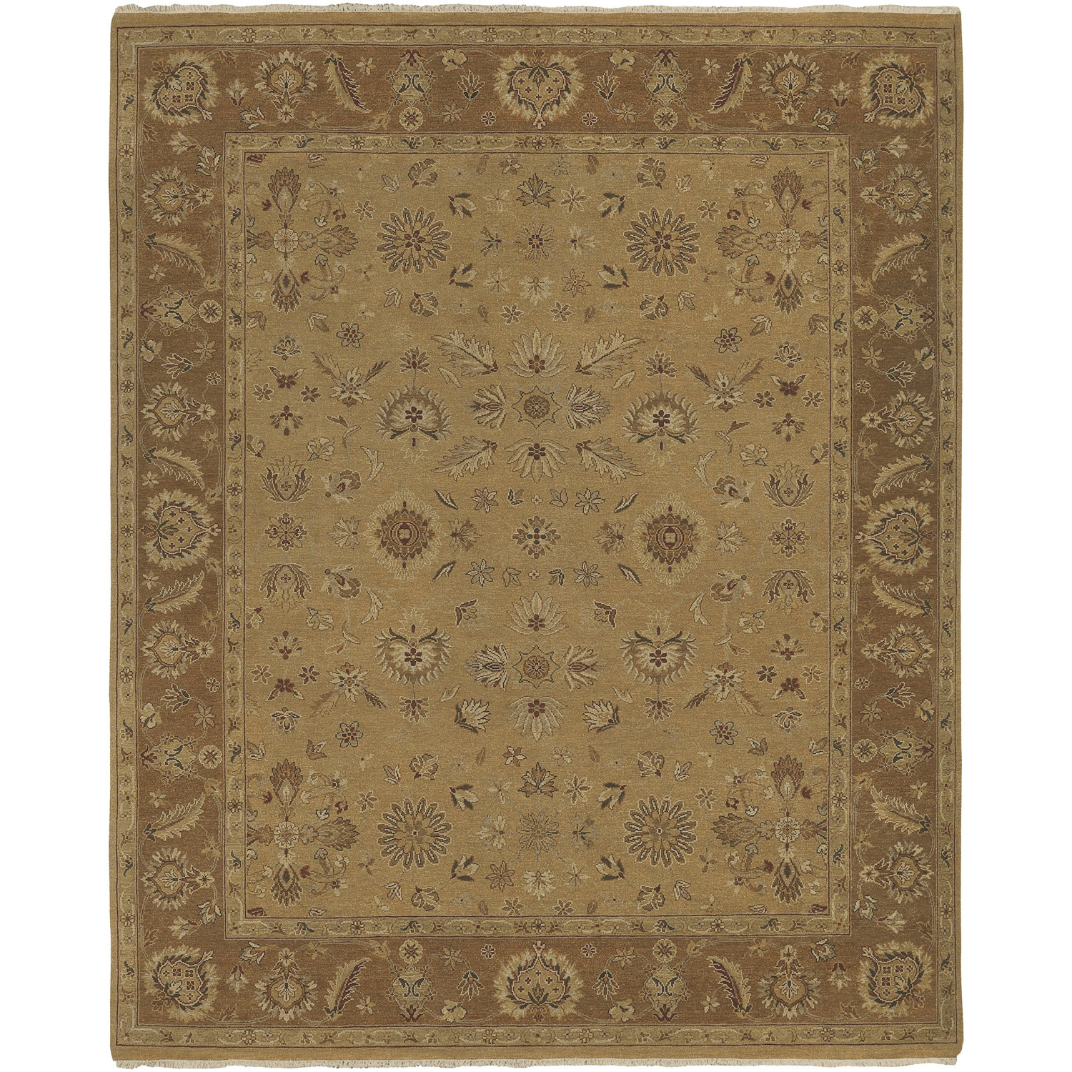Alanya 108 X 72 inch Tan / Medium Brown / Cream / Dark Brown Handmade Rug
