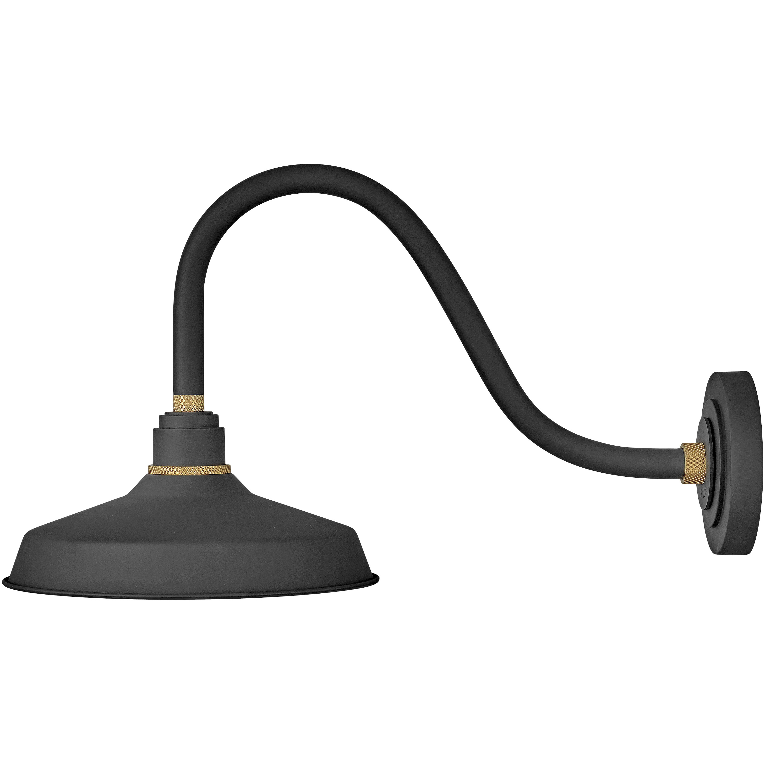 Foundry Classic Outdoor Barn Light in Textured Black, Gooseneck