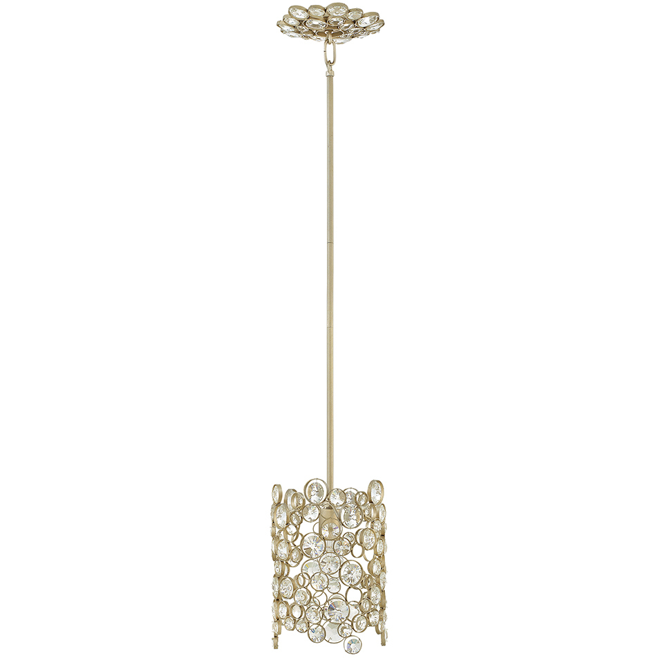 Anya LED 8 inch Silver Leaf Chandelier Ceiling Light, Semi-Flush Mount
