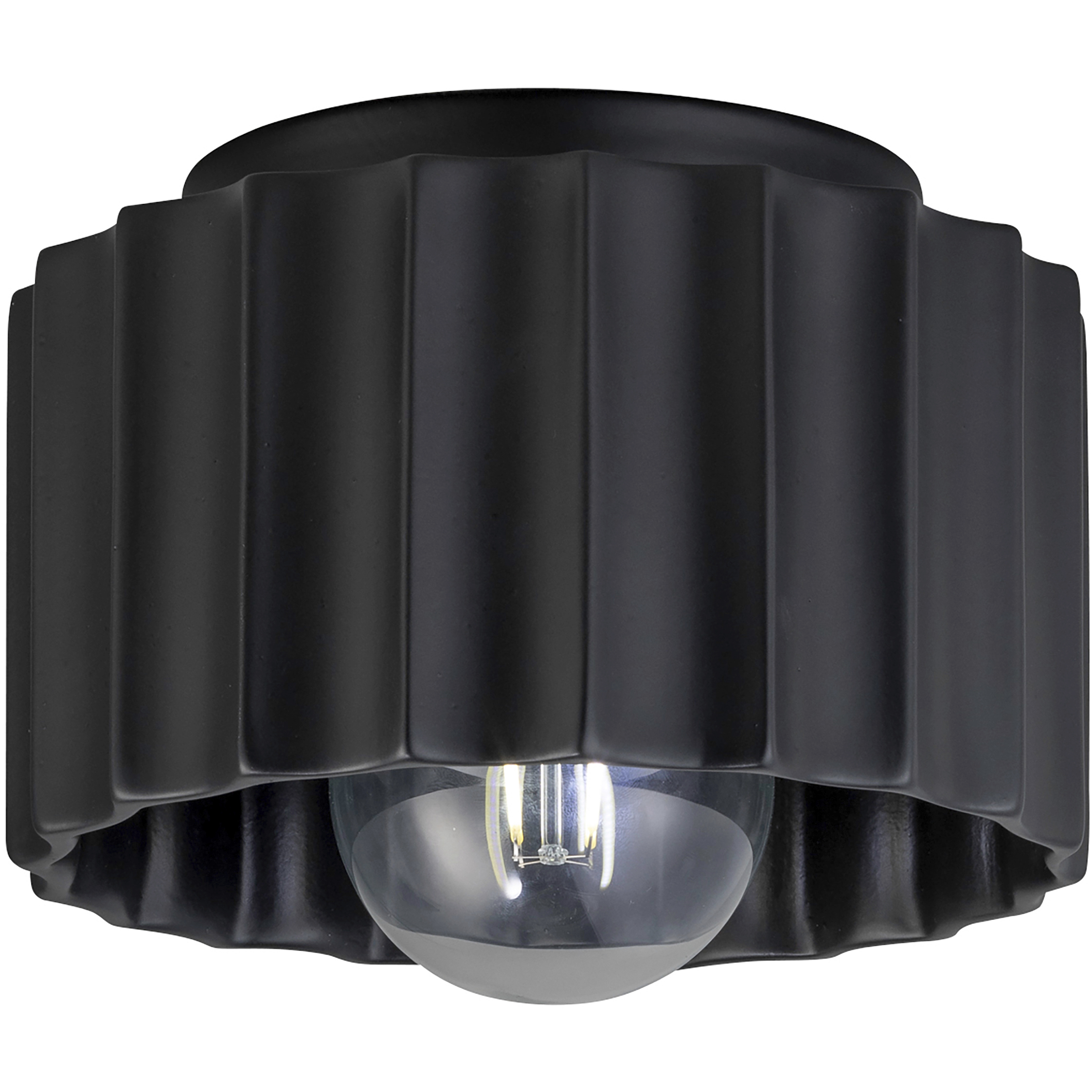 Radiance Collection 1 Light 8 inch White Crackle Outdoor Flush-Mount