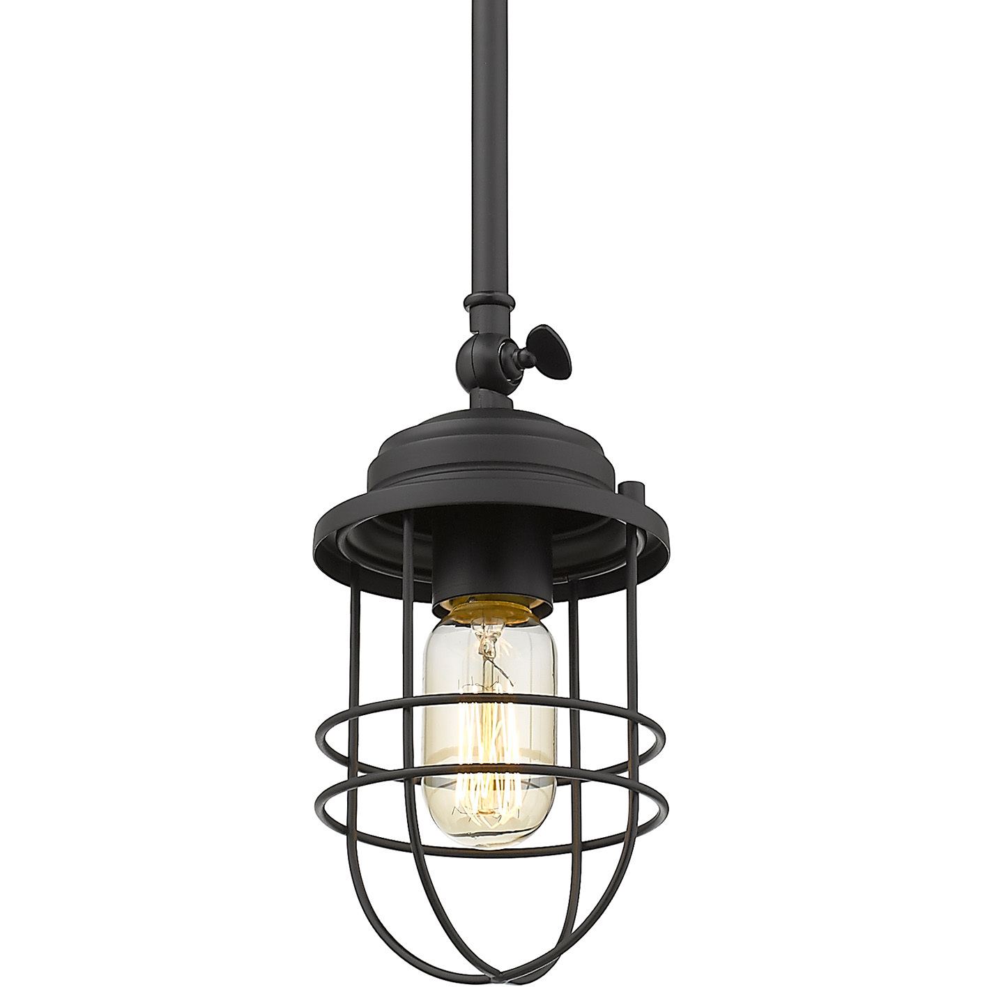 Seaport 1 Light 4.63 inch Matte Black Pendant Ceiling Light, Damp