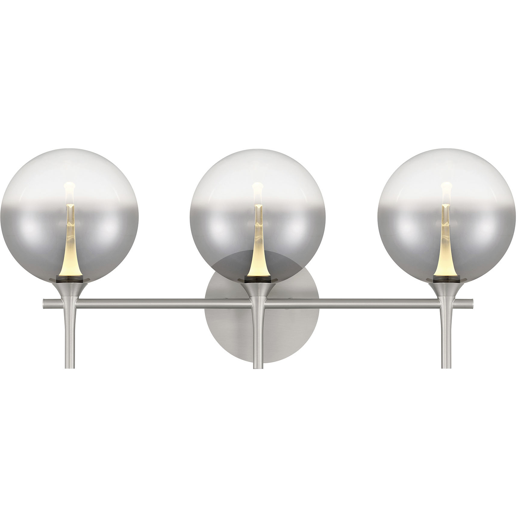 Iissa 3 Light 23.63 inch Satin Nickel Vanity Light Wall Light in Smoke
