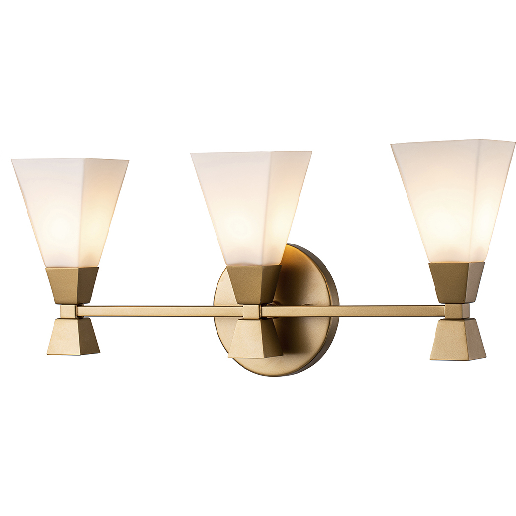 Bowtie 3 Light 22.5 inch Laquered Gold Bath Bar Wall Light