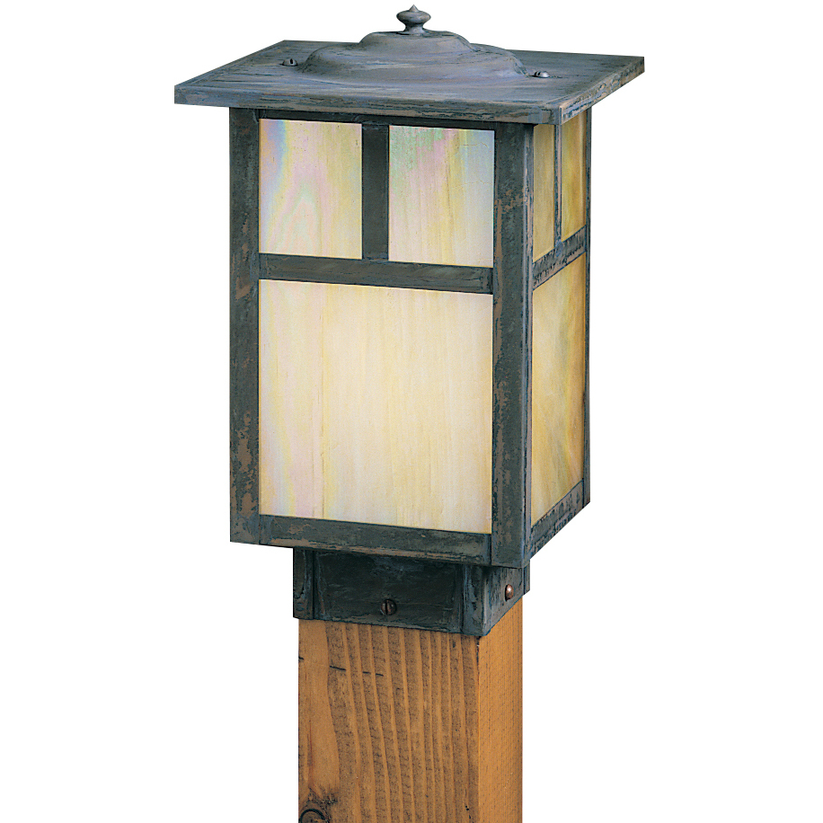 Mission 120V 60 watt Verdigris Patina Landscape Light in White Opalescent, T-Bar Overlay