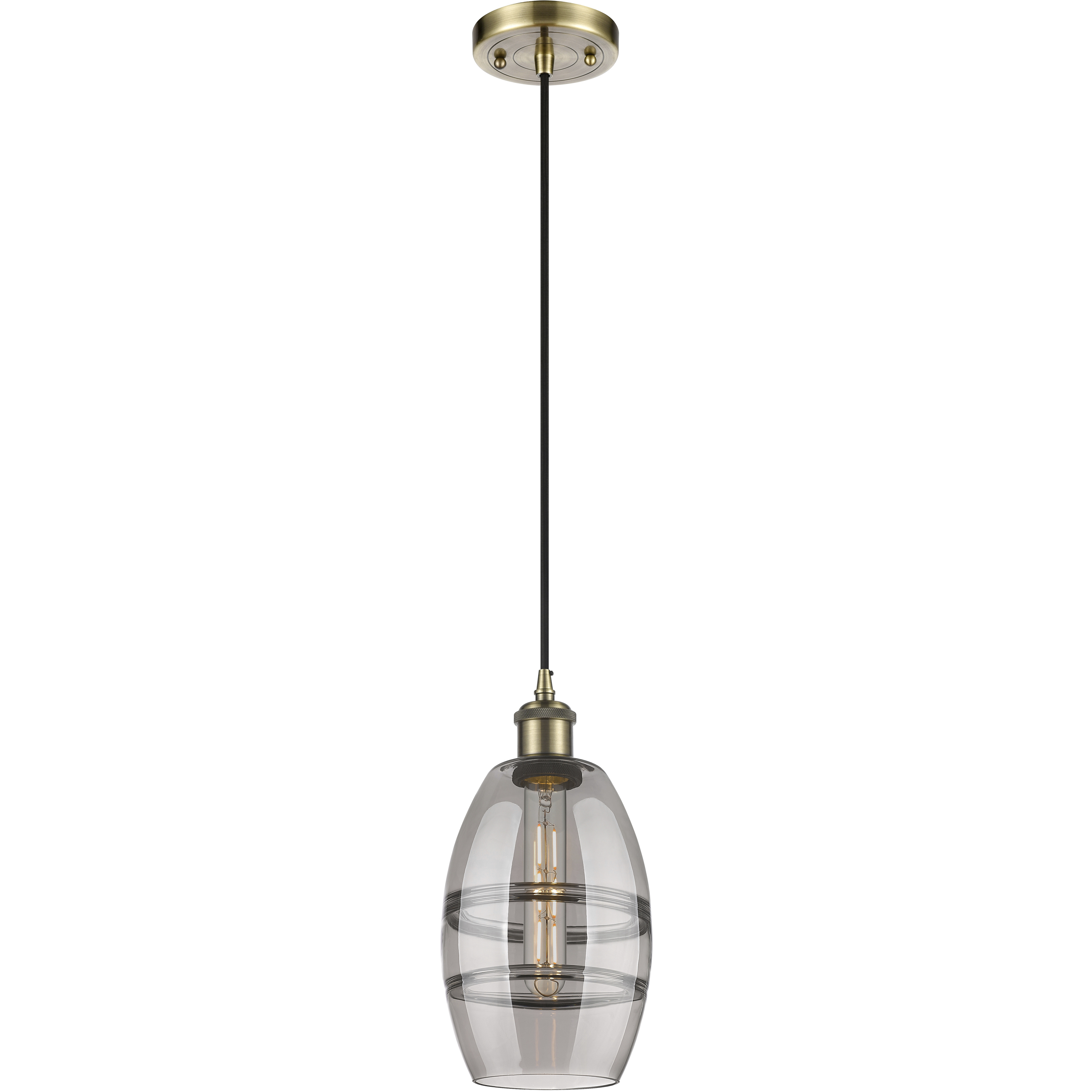 Ballston Vaz 1 Light 5.88 inch Antique Brass Cord Hung Mini Pendant Ceiling Light