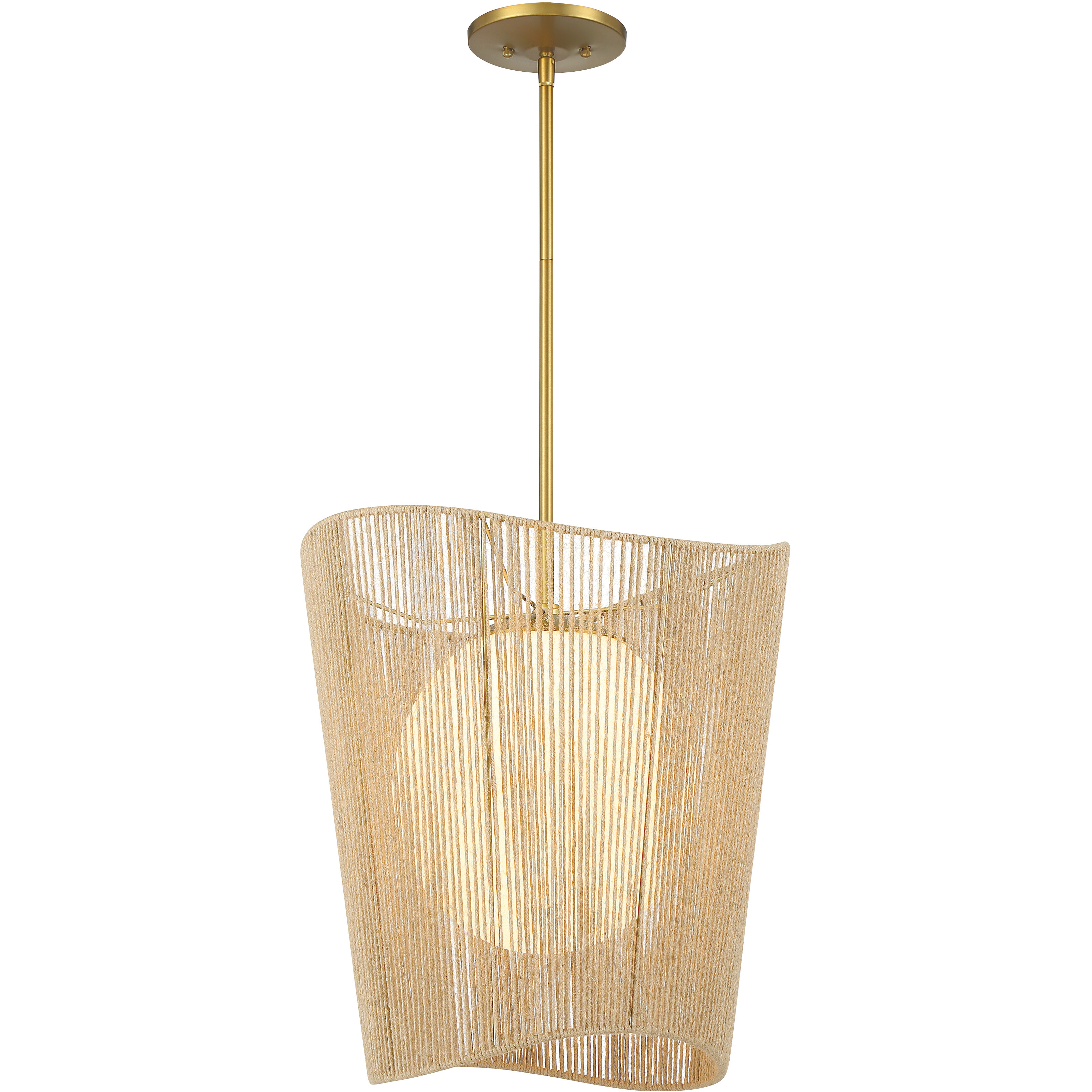 Minka-Lavery Key Largo 1 Light 16 inch Soft Brass Pendant Ceiling Light 6575-695 - Open Box