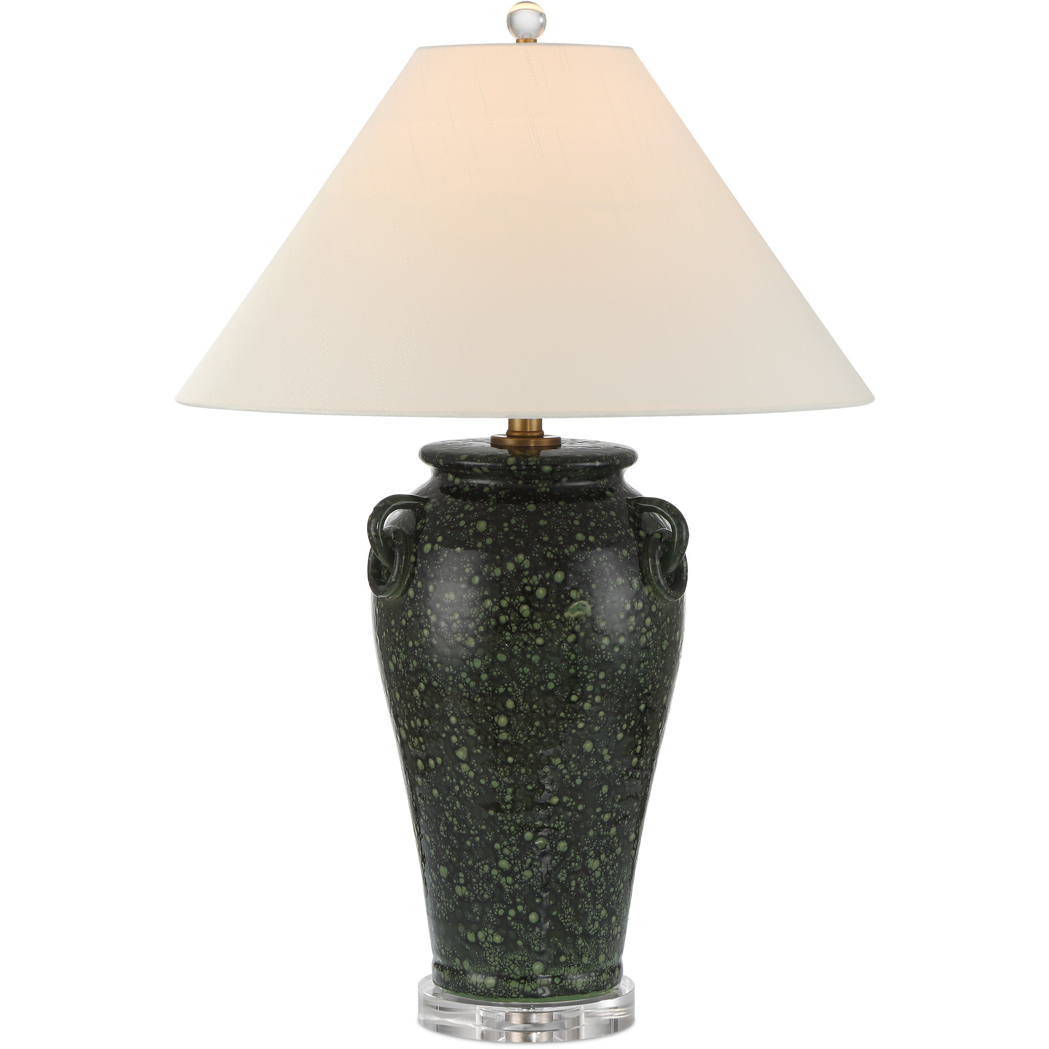 Junko 29 inch 150 watt Green and Clear Table Lamp Portable Light