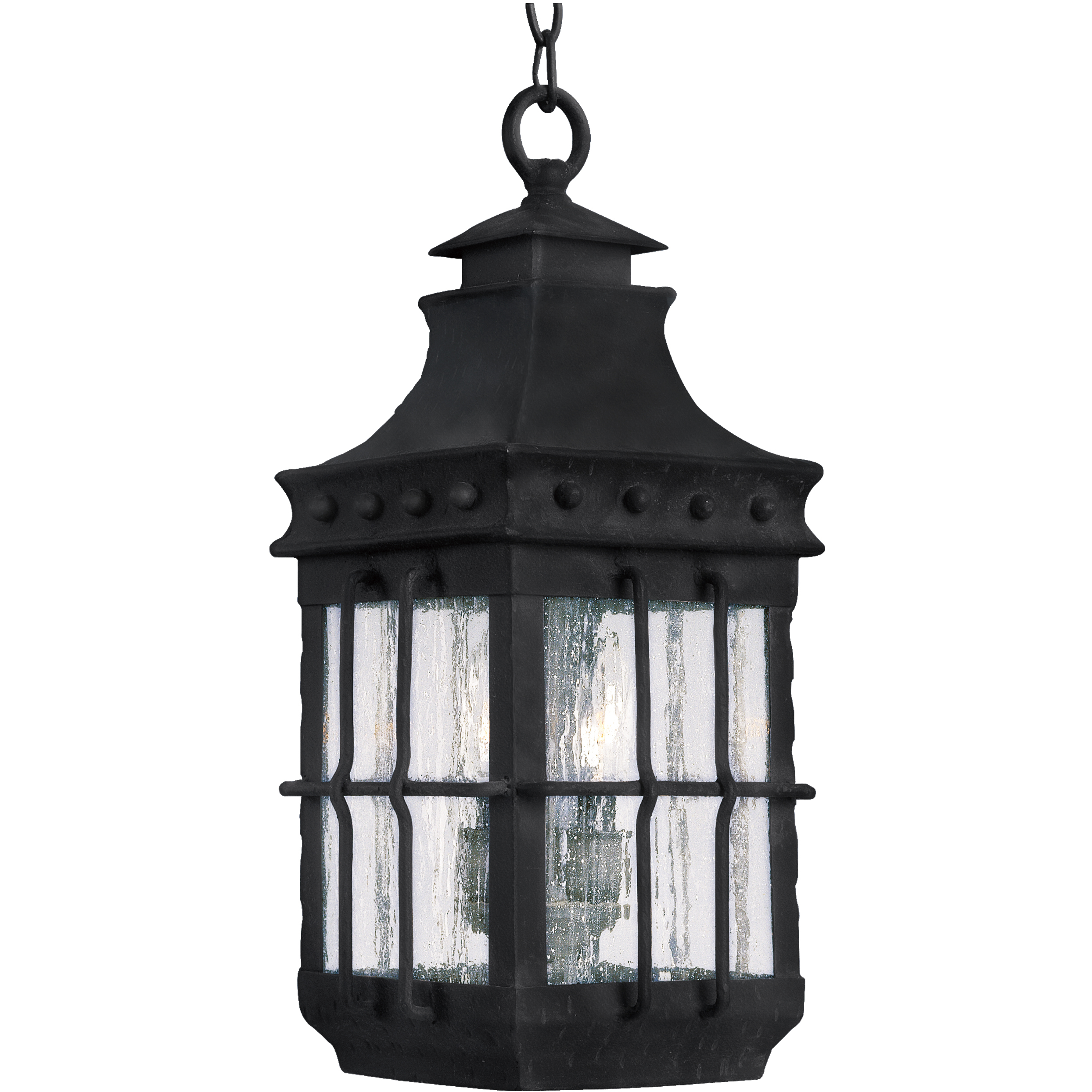 Nantucket 3 Light 8.5 inch Country Forge Outdoor Hanging Lantern