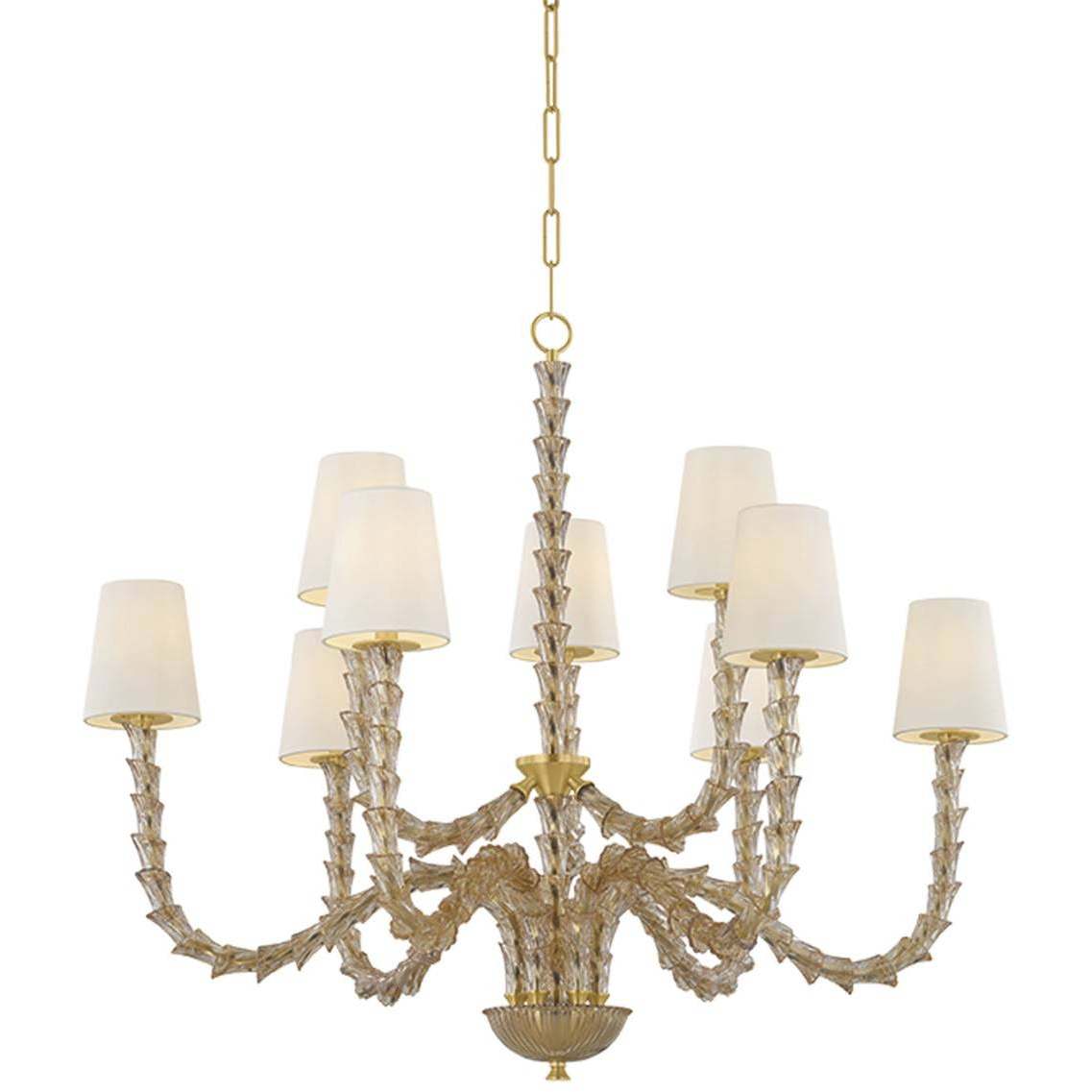 Calumet 9 Light 43.25 inch Aged Brass Chandelier Ceiling Light