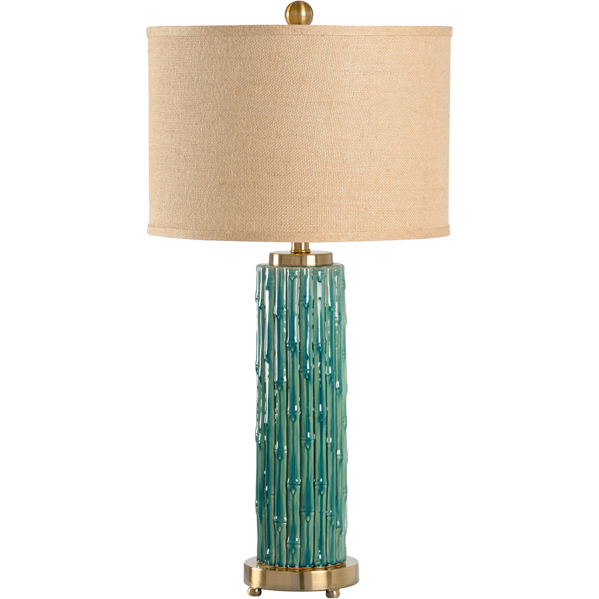 Wildwood 32 inch 100 watt Teal Glaze Table Lamp Portable Light