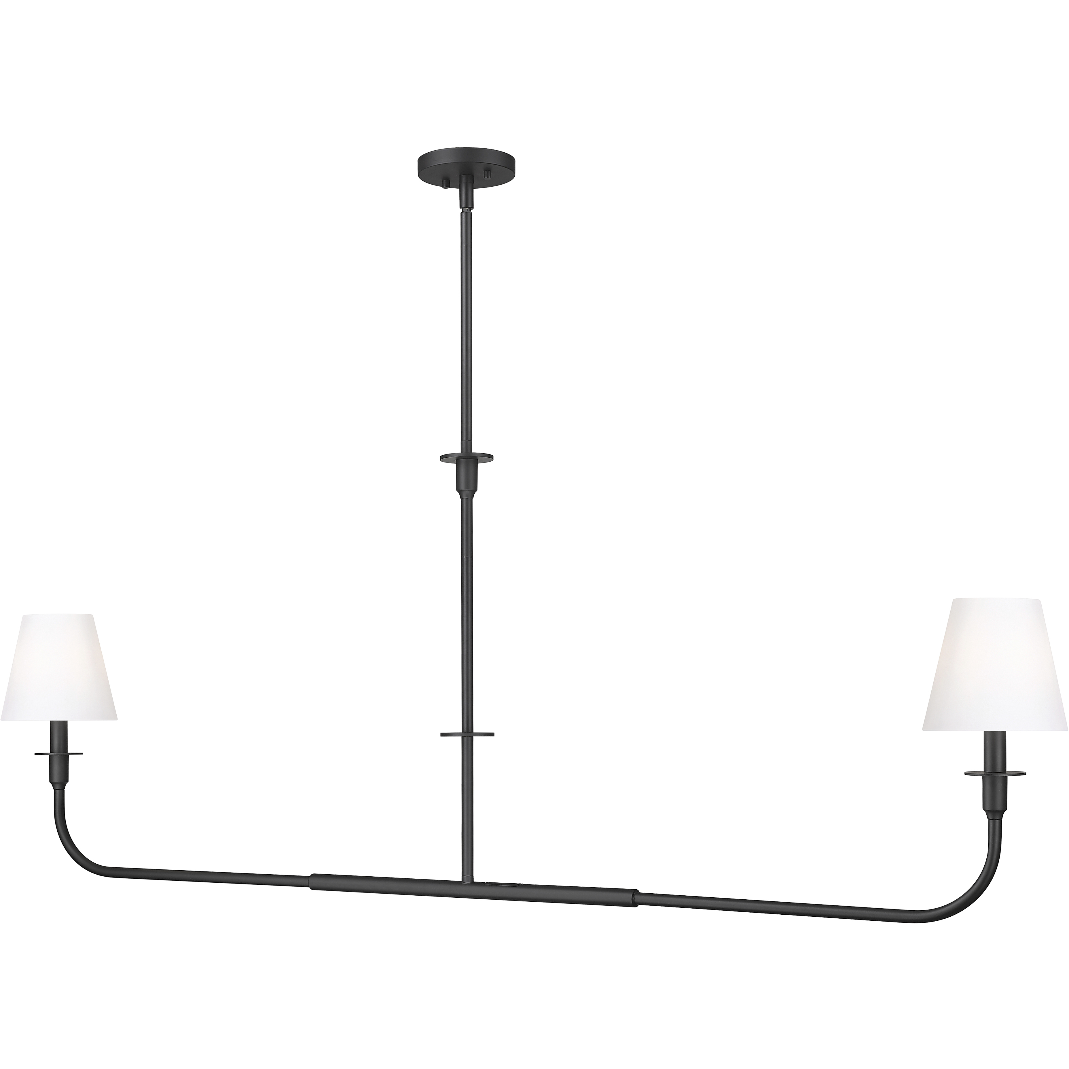 Tova 2 Light 63.75 inch Matte Black Linear Chandelier Ceiling Light
