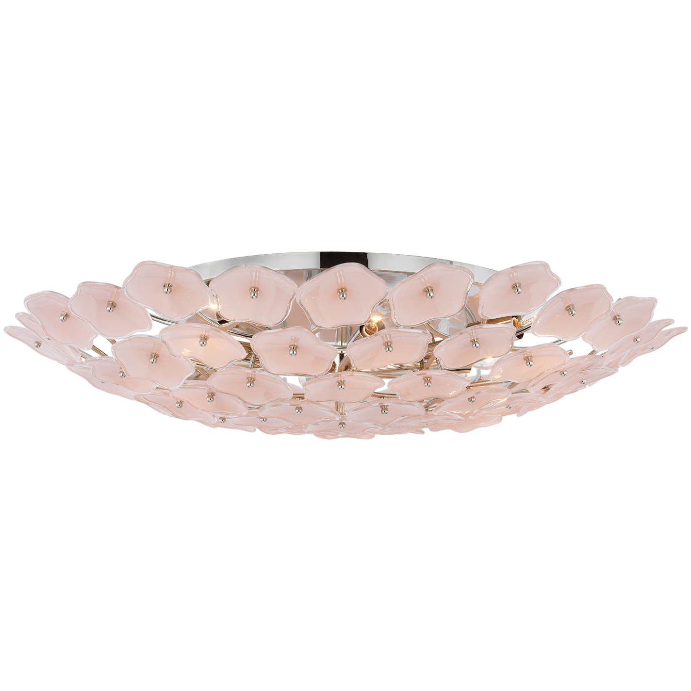 kate spade new york Leighton LED 32.5 inch Polished Nickel Flush Mount Ceiling Light in Blush Tinted Glass, Grande