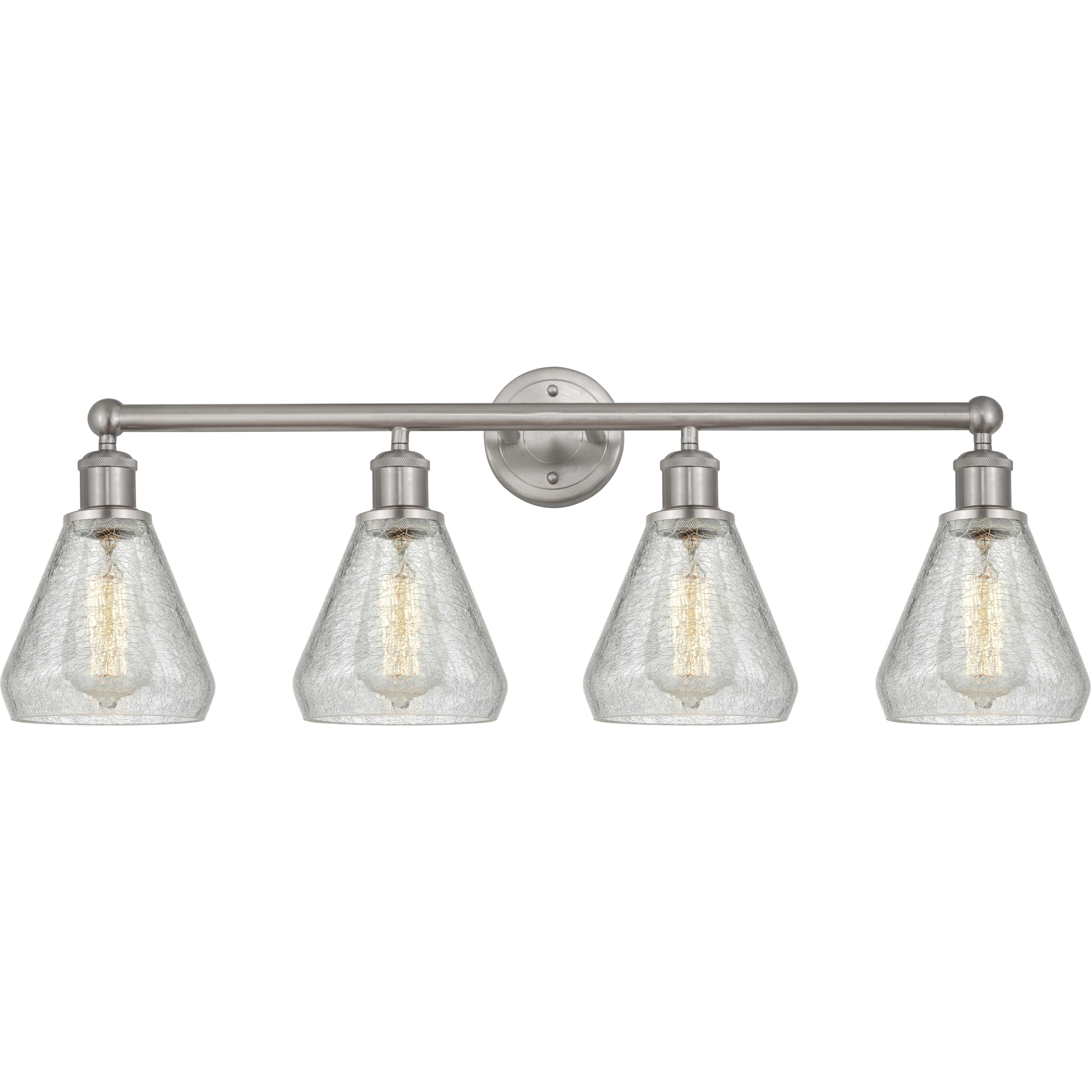 Edison Conesus 4 Light 33 inch Brushed Satin Nickel Bath Vanity Light Wall Light