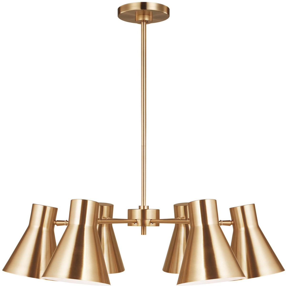 Chet 6 Light 25.63 inch Satin Brass Chandelier Ceiling Light