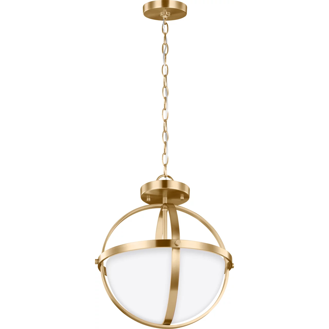 Alturas 2 Light 14 inch Satin Brass Convertible Semi-Flush Pendant Ceiling Light