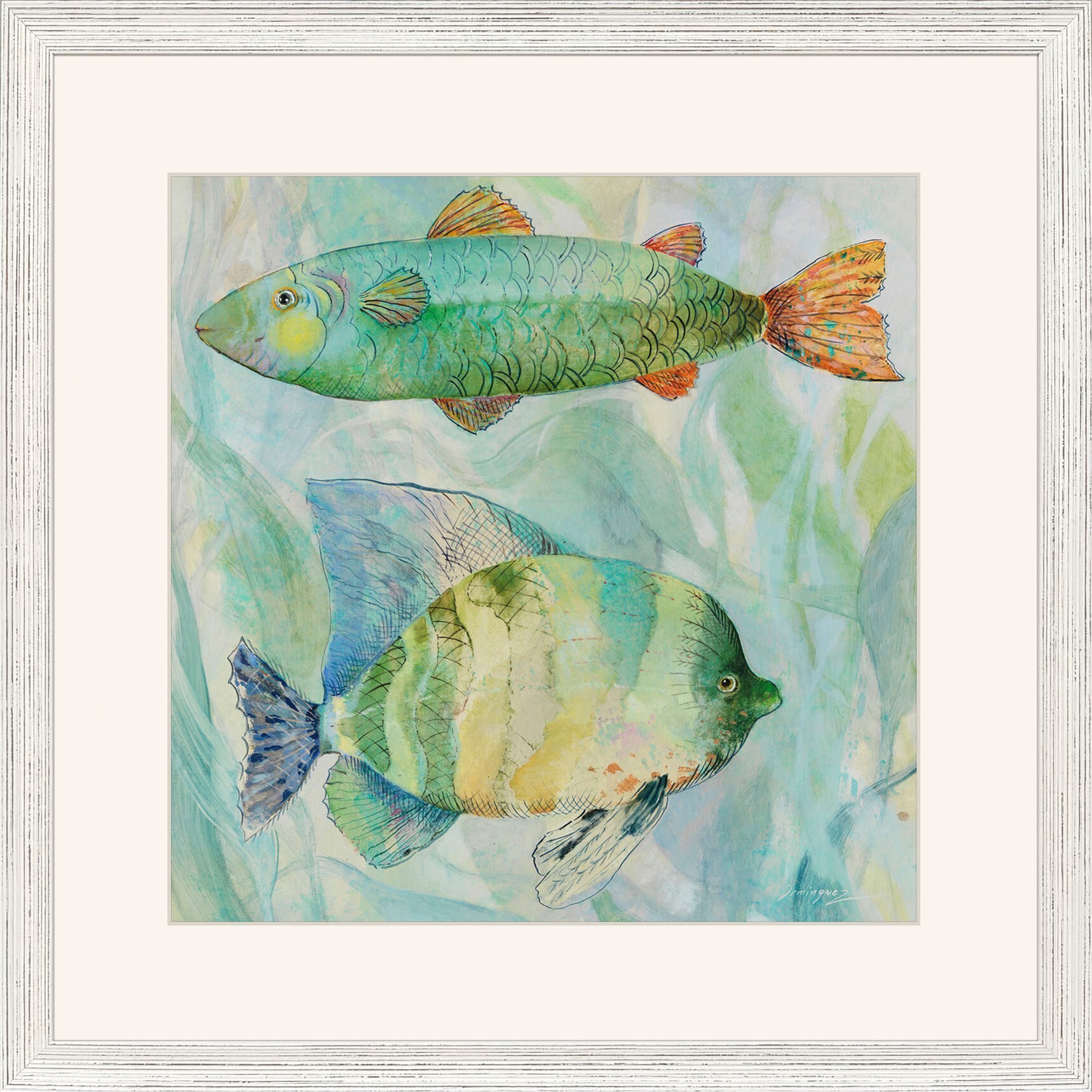 Swim Blue and Green and Multi and Turquoise Framed Art