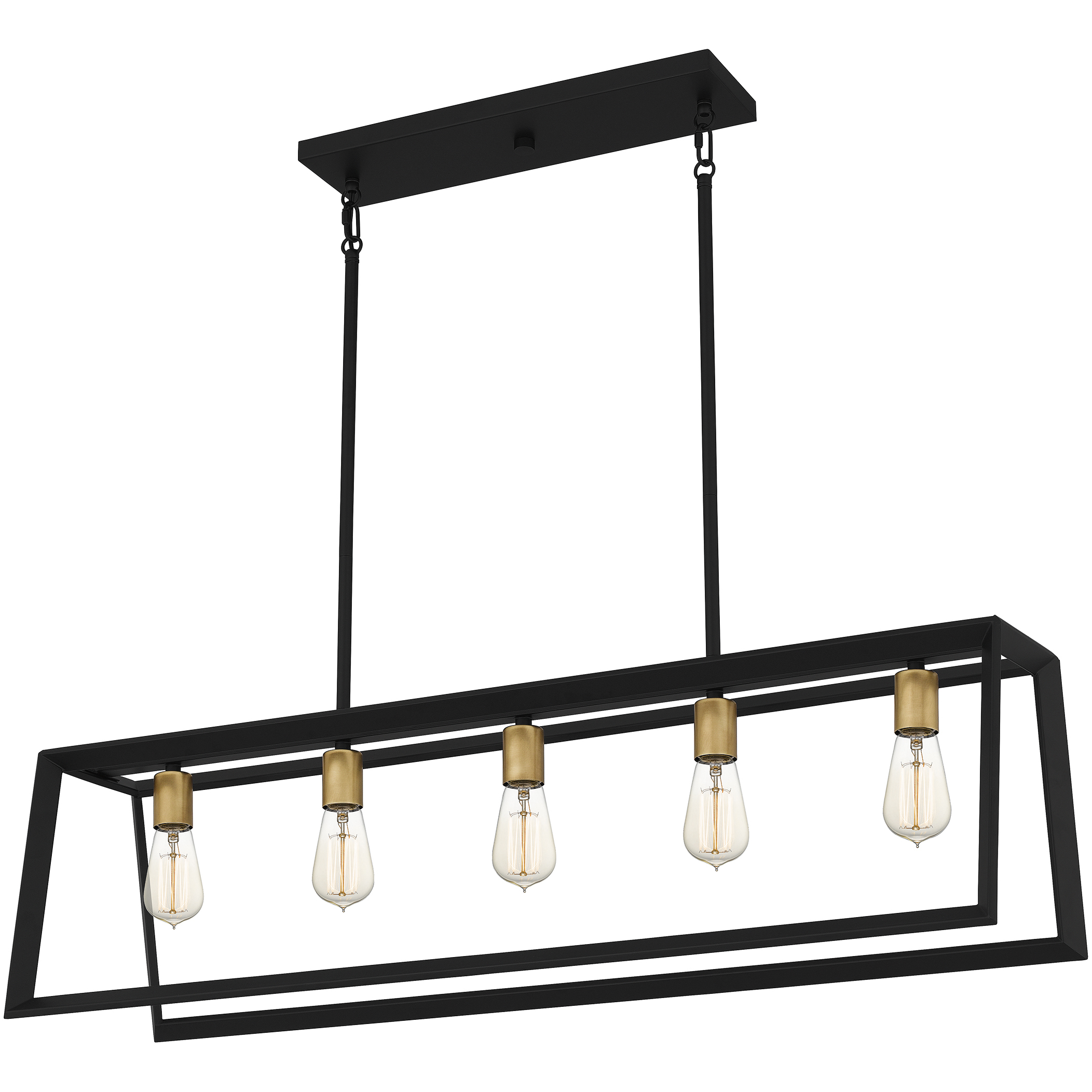 Tilly 5 Light 38 inch Matte Black Island Light Ceiling Light