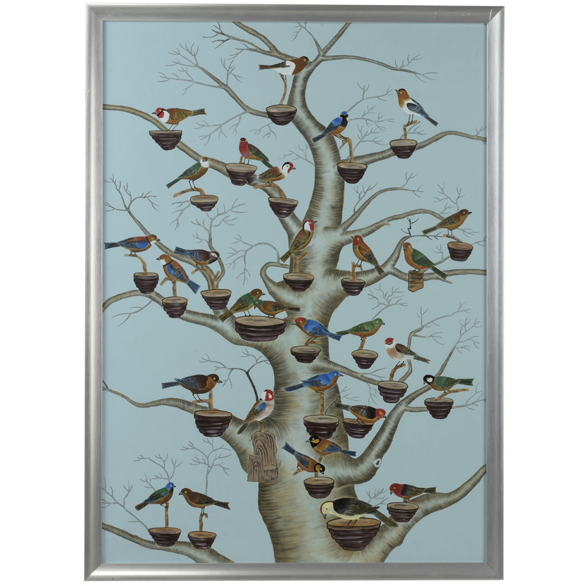 Aviary Blue Watercolor Artwork