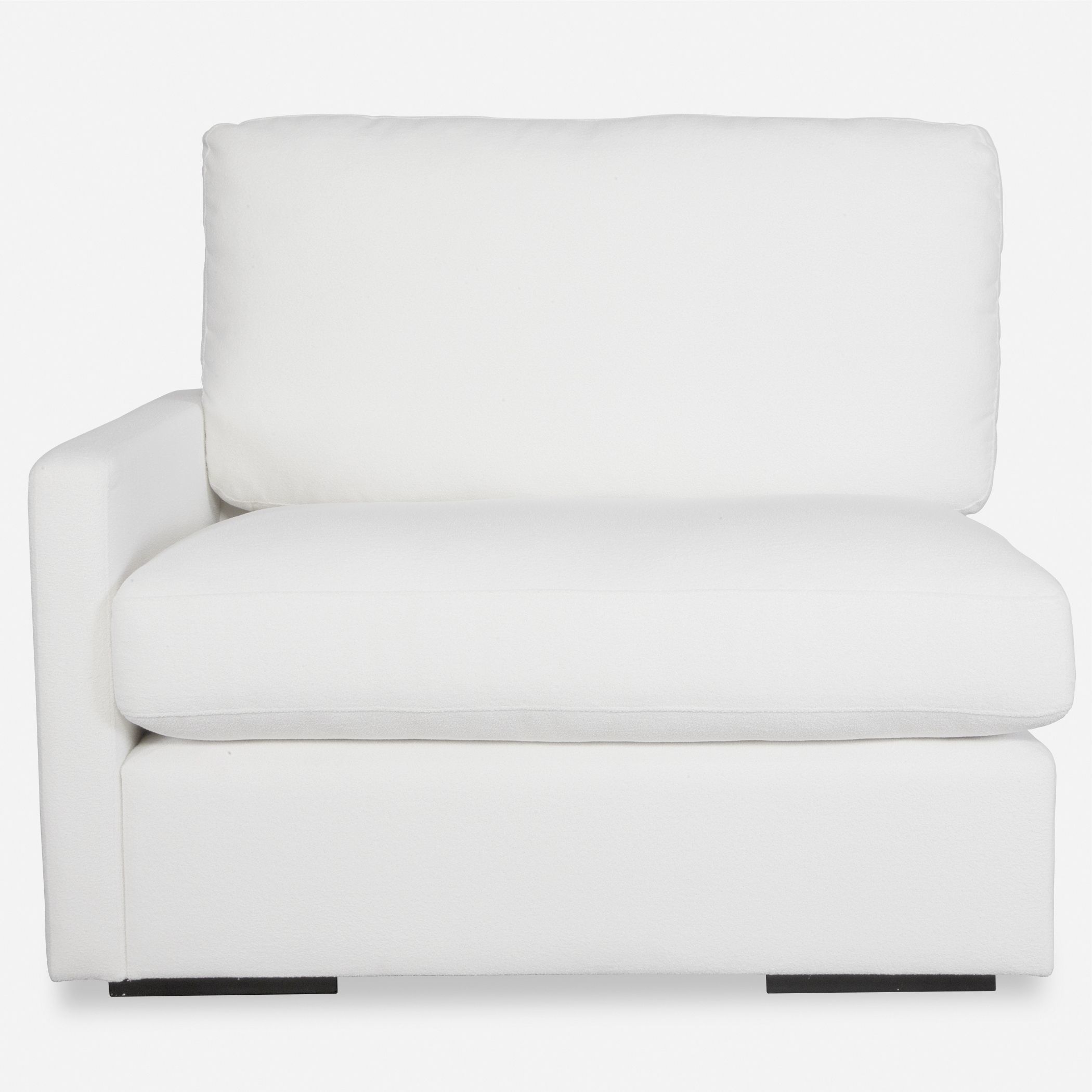 Refuge Arctic White Polyester Sofa, Left Arm Facing