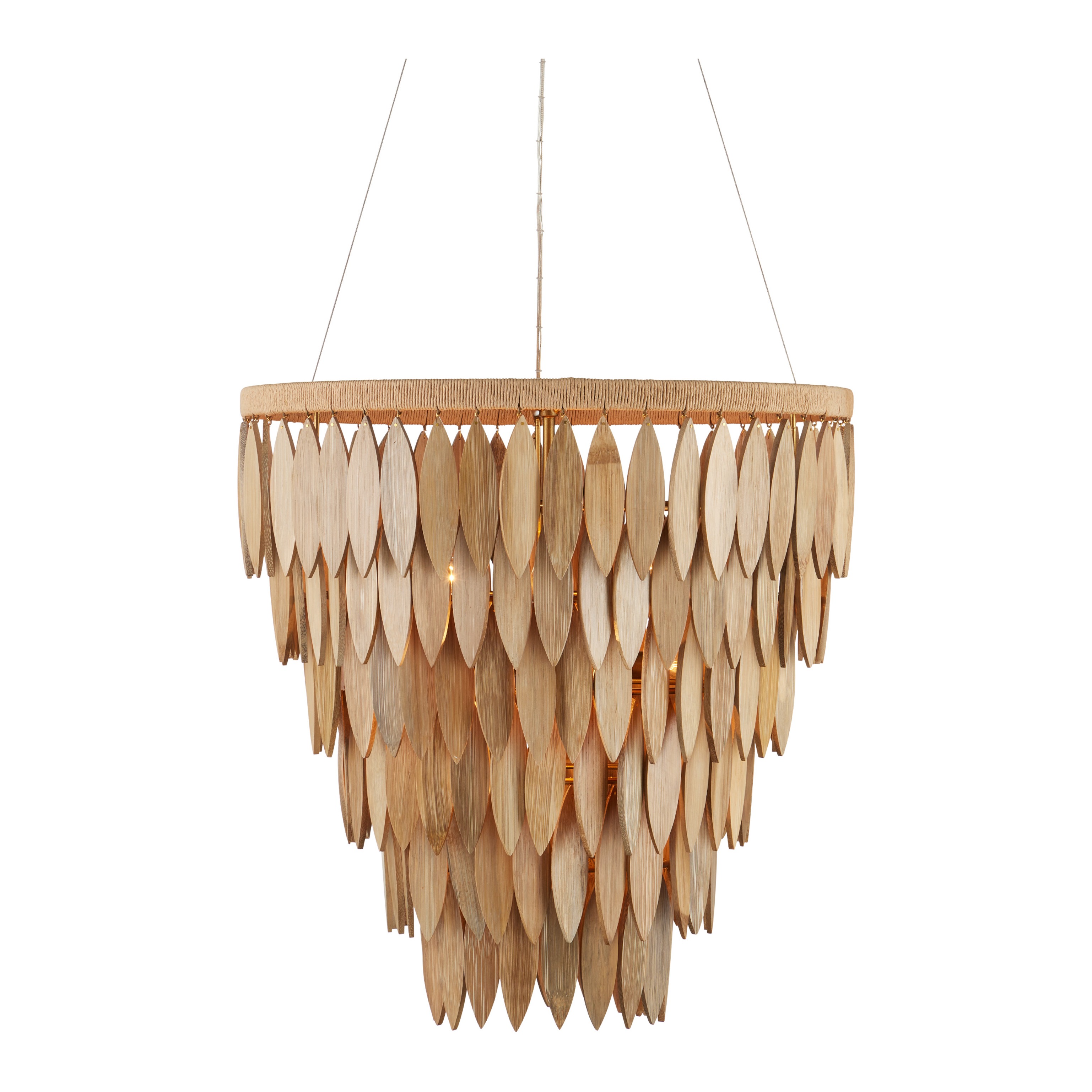Quiver 7 Light 24 inch Natural Bamboo and Brass Chandelier Ceiling Light