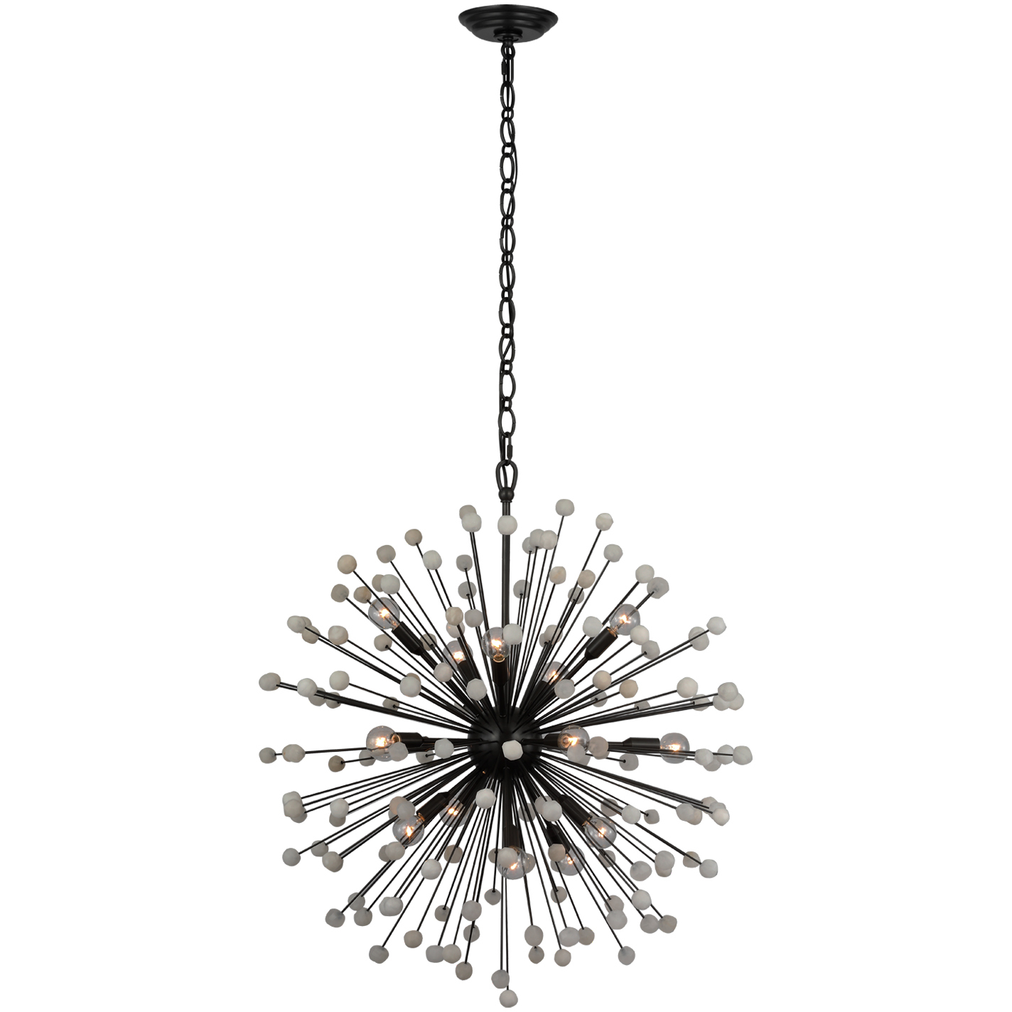 Suzanne Kasler Lys LED 31.25 inch Bronze and Alabaster Chandelier Ceiling Light