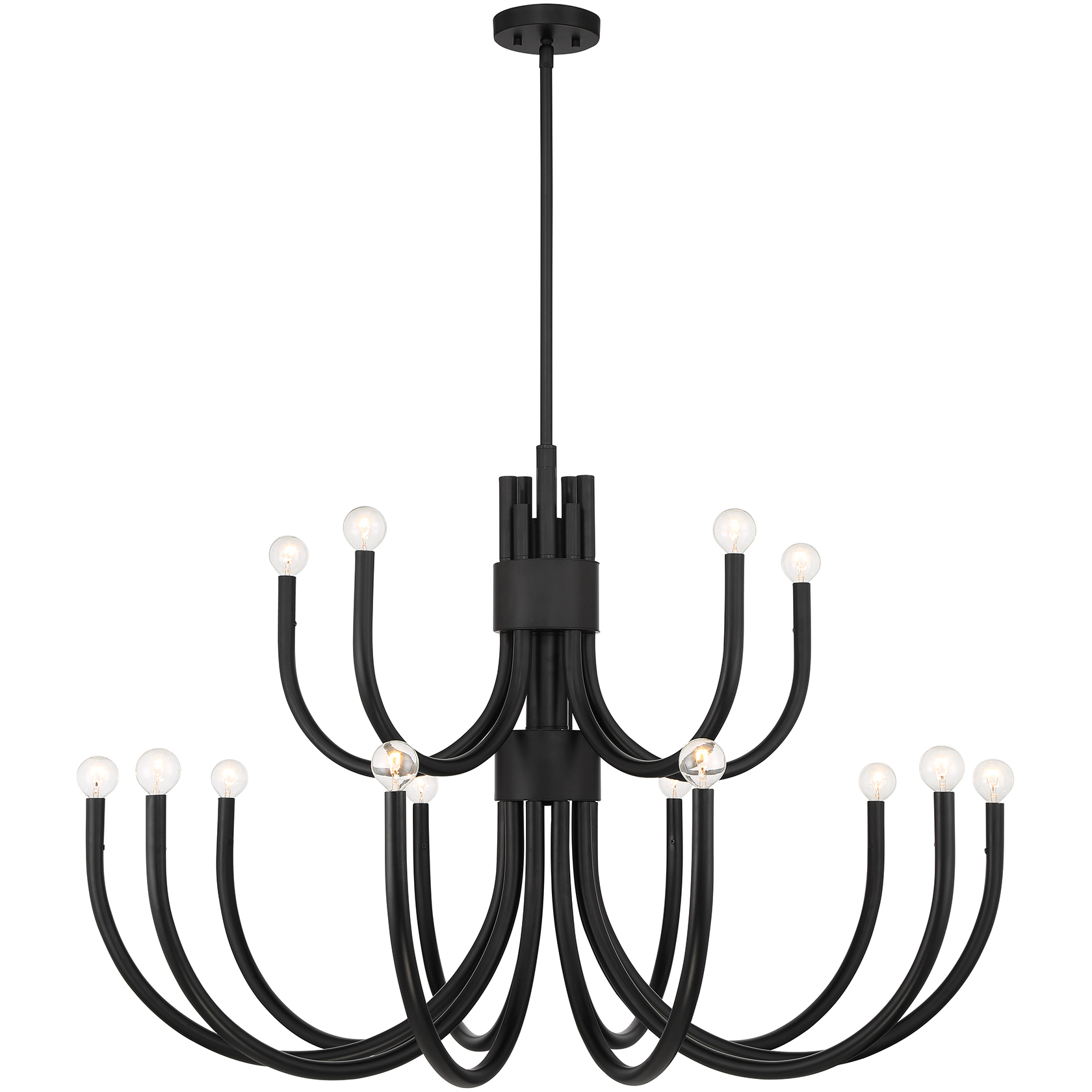 Sorrento 15 Light 42 inch Matte Black Chandelier Ceiling Light, Essentials