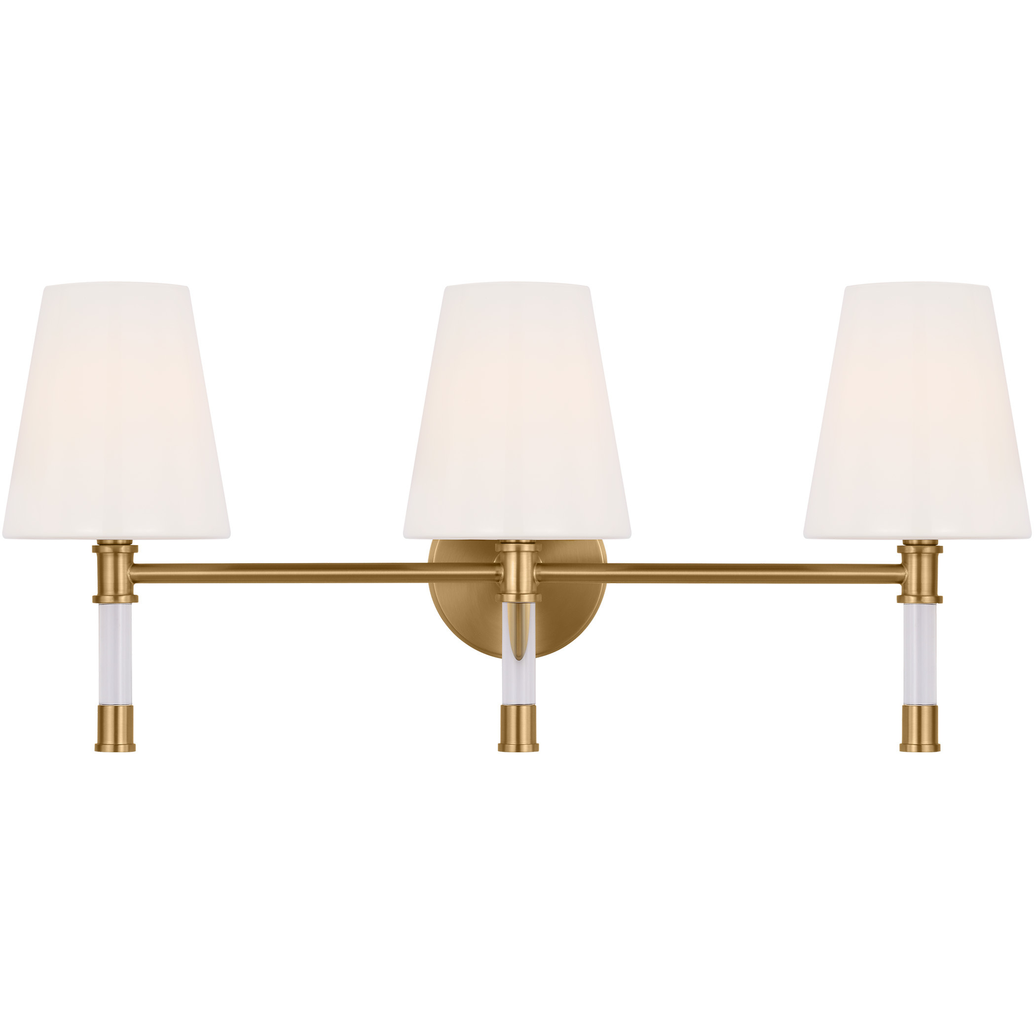 C&M by Chapman & Myers Hanover 3 Light 24.63 inch Burnished Brass Bath Vanity Wall Sconce Wall Light