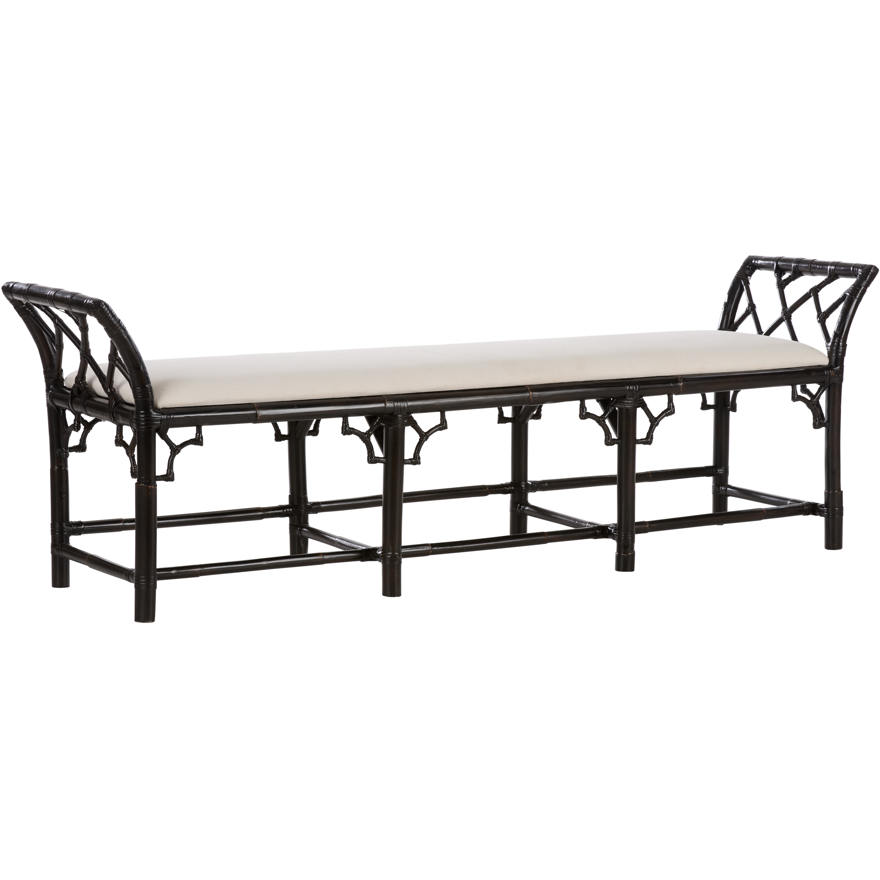 Chippendale Black and White/Cream Bench