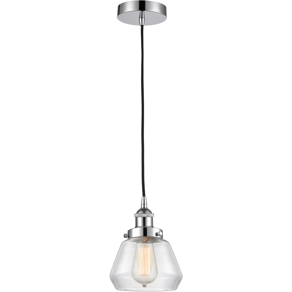 Edison Fulton LED 7 inch Polished Chrome Mini Pendant Ceiling Light