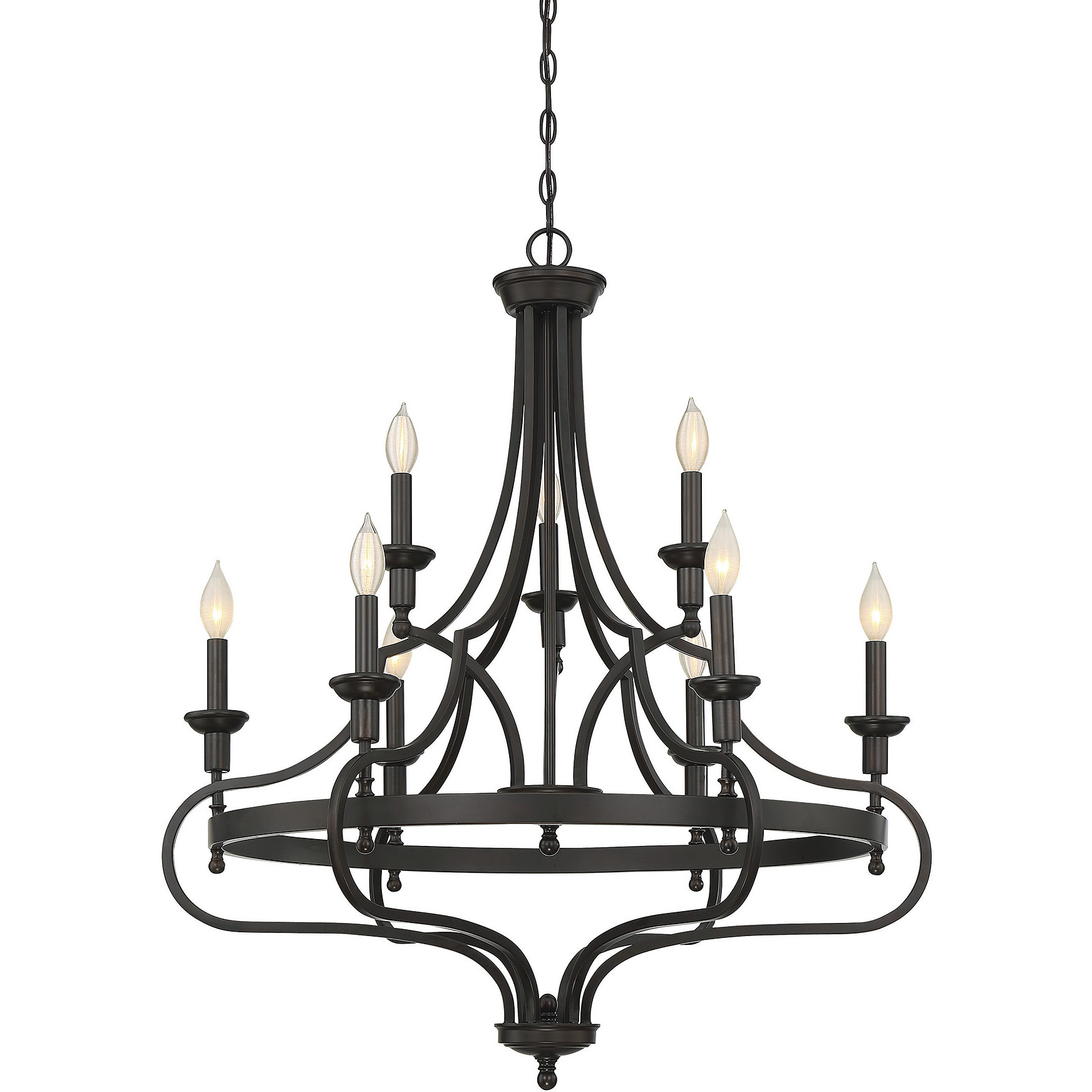 Shields 9 Light 32 inch English Bronze Chandelier Ceiling Light