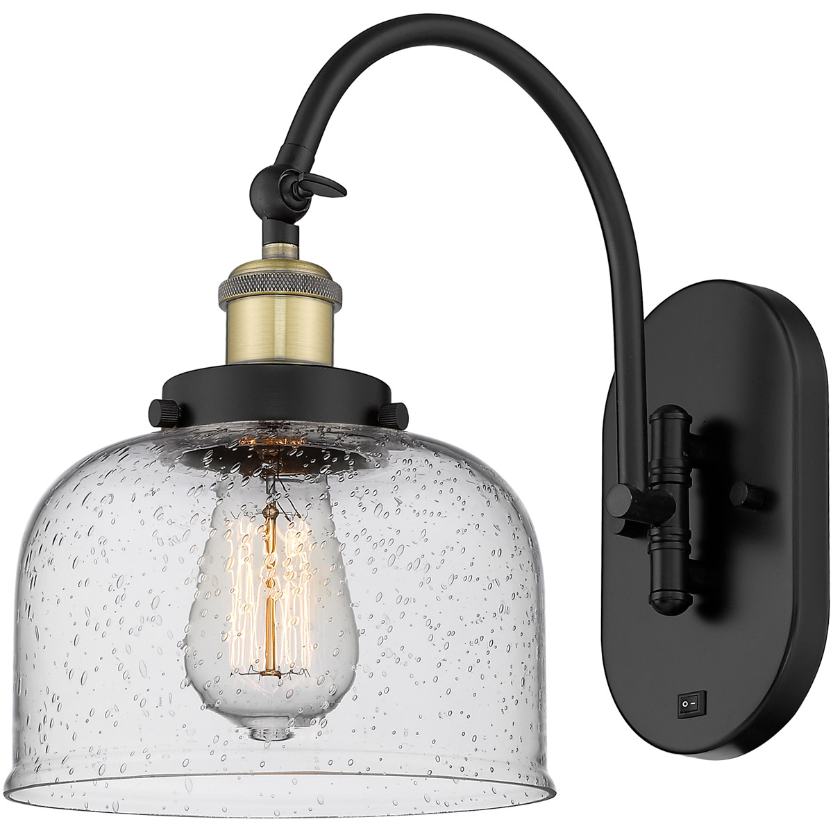 Franklin Restoration Bell 1 Light 8 inch Black Antique Brass Sconce Wall Light